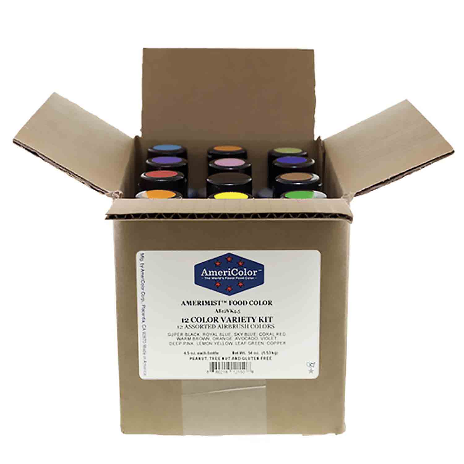 12 Color Variety AmeriMist™ Air Brush Food Color Kit