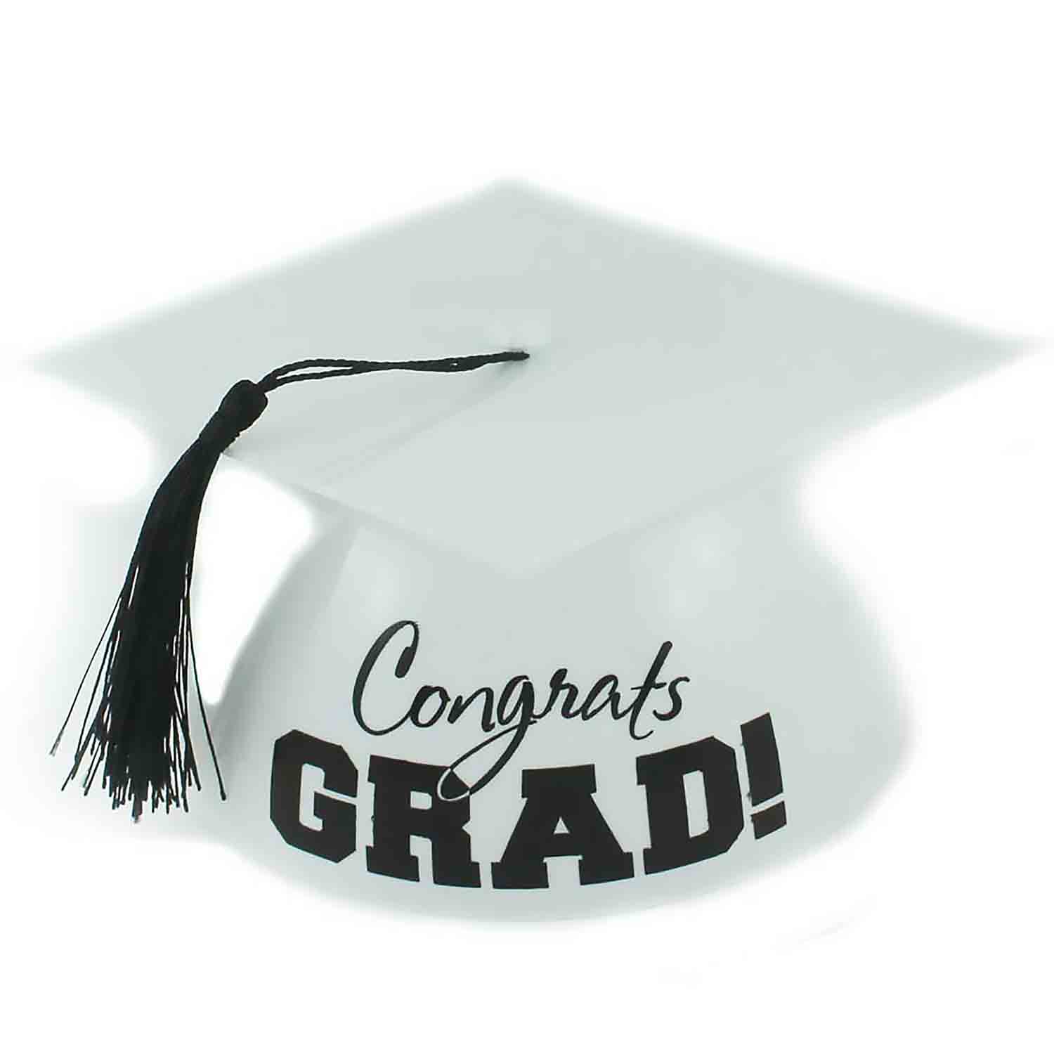 White Grad Hat Cake Topper