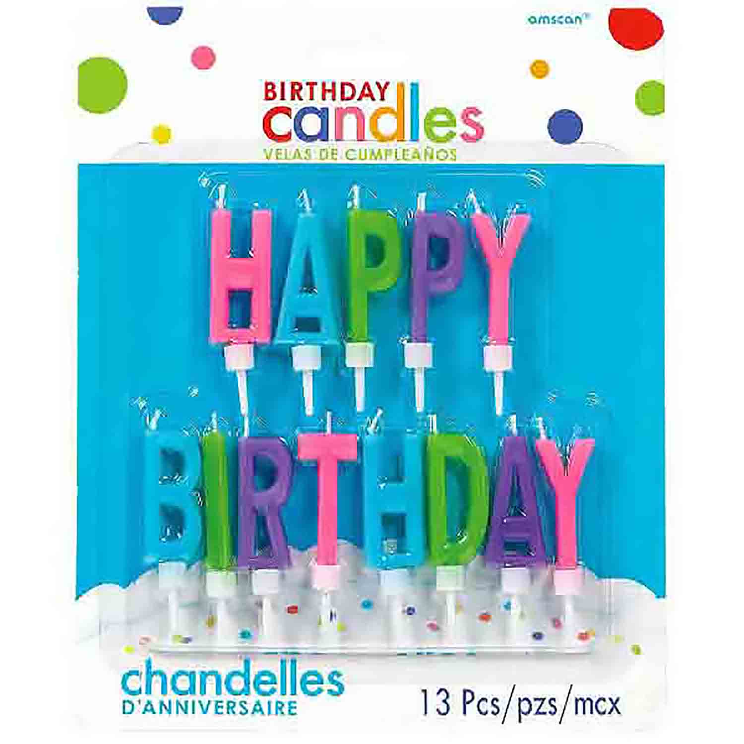 Brights Happy Birthday Candle Set