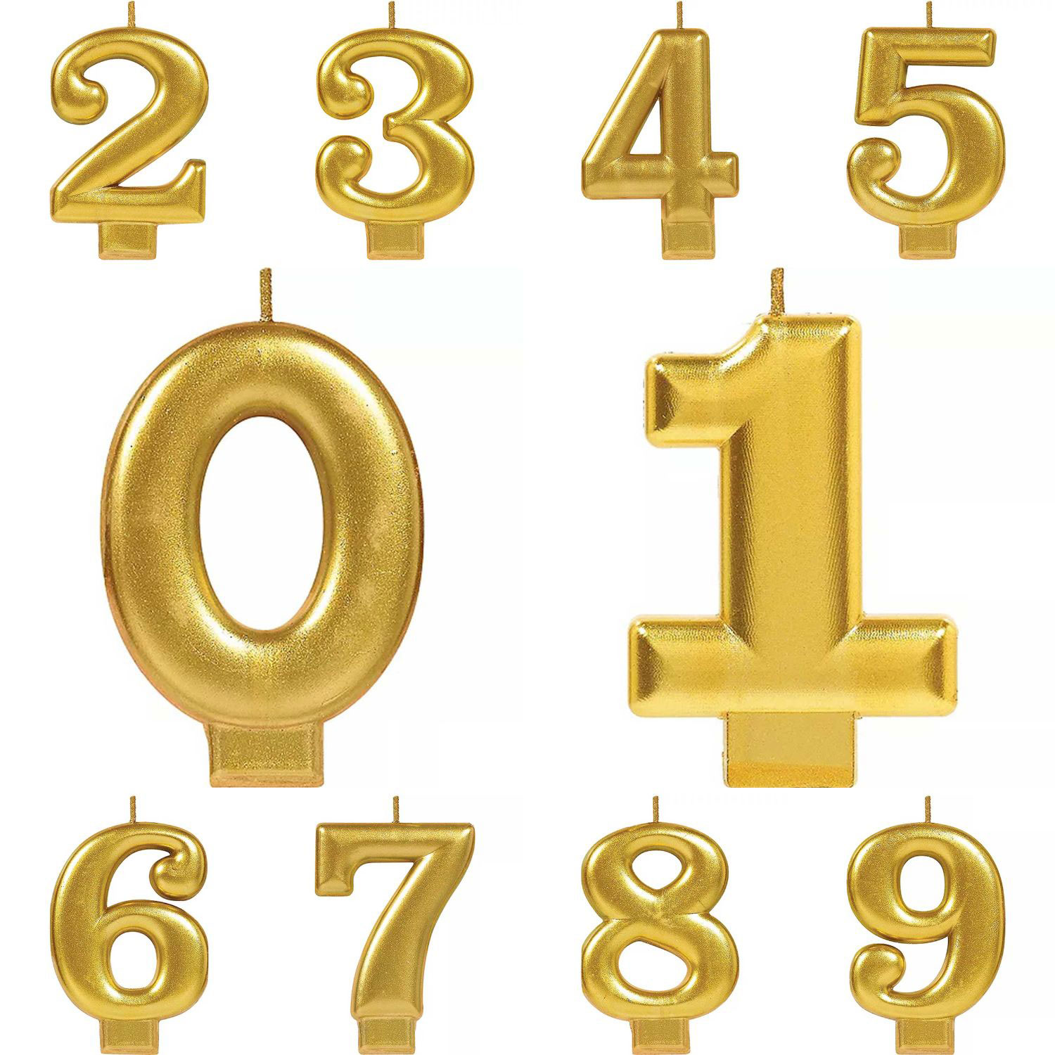 Gold Number Candles