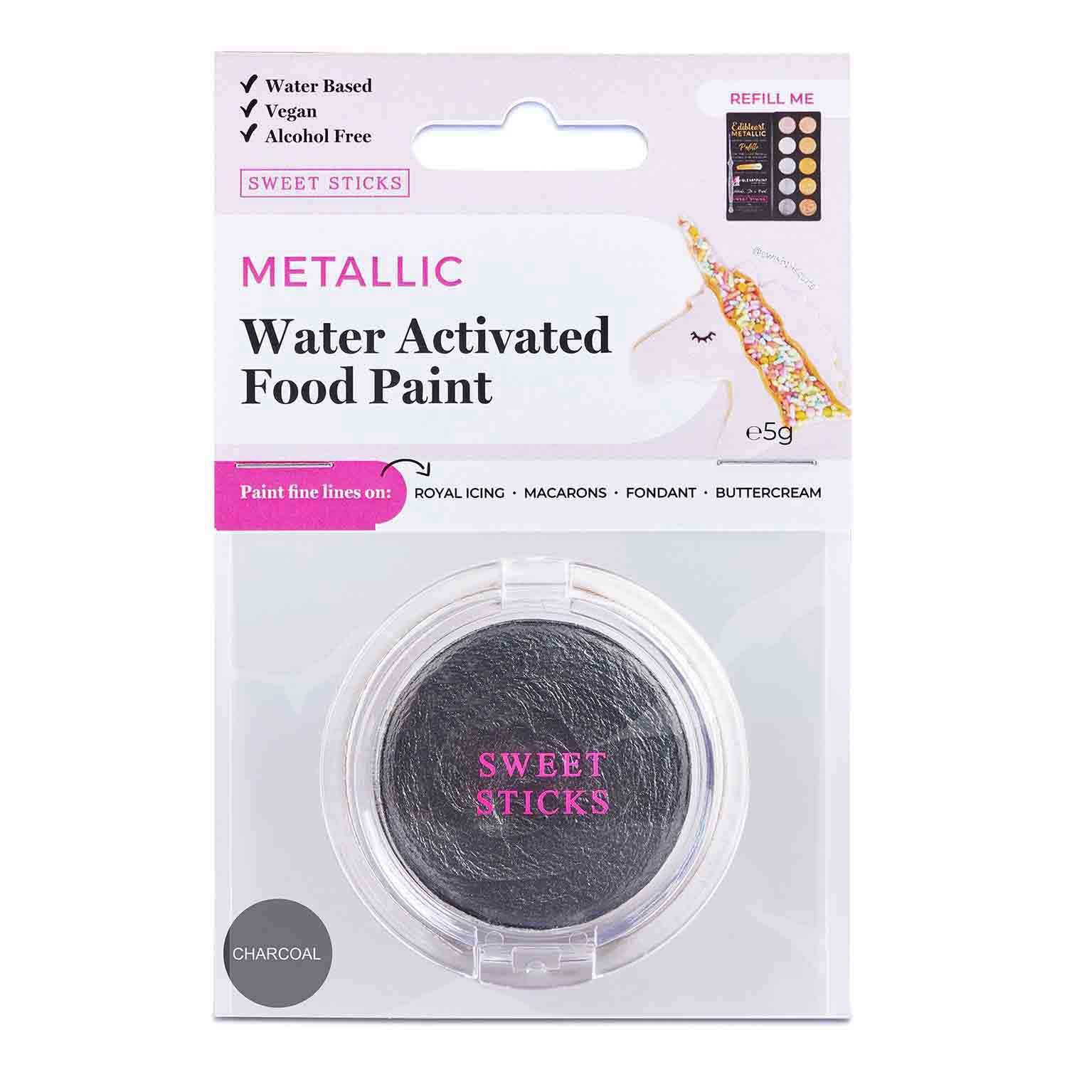 Charcoal Water Activated Food Paint