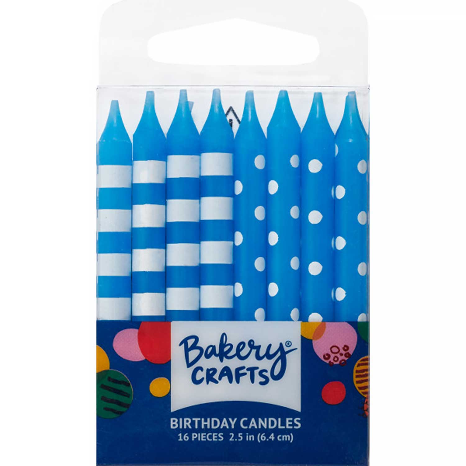 Blue Dots and Stripes Candles