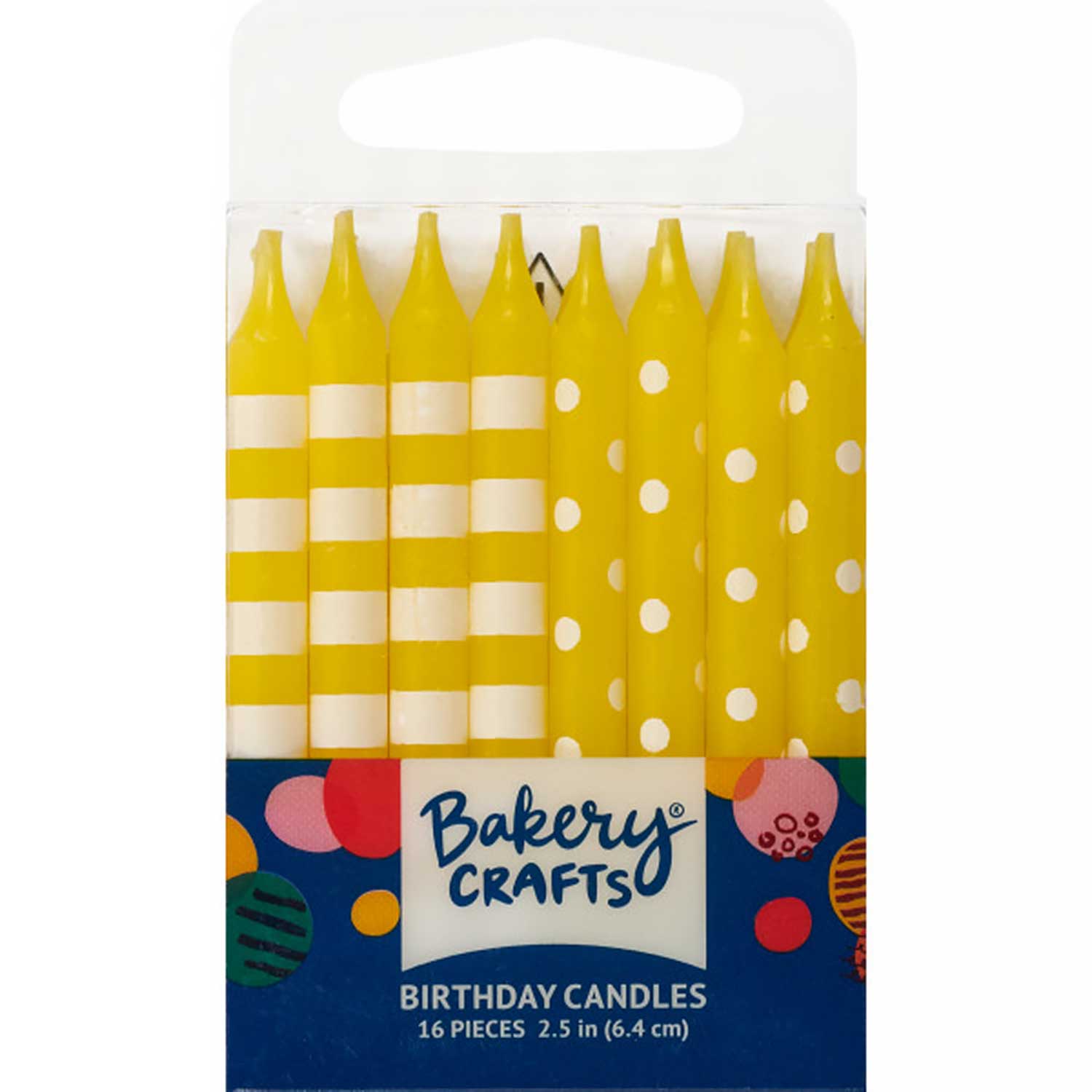 Yellow Dots and Stripes Candles