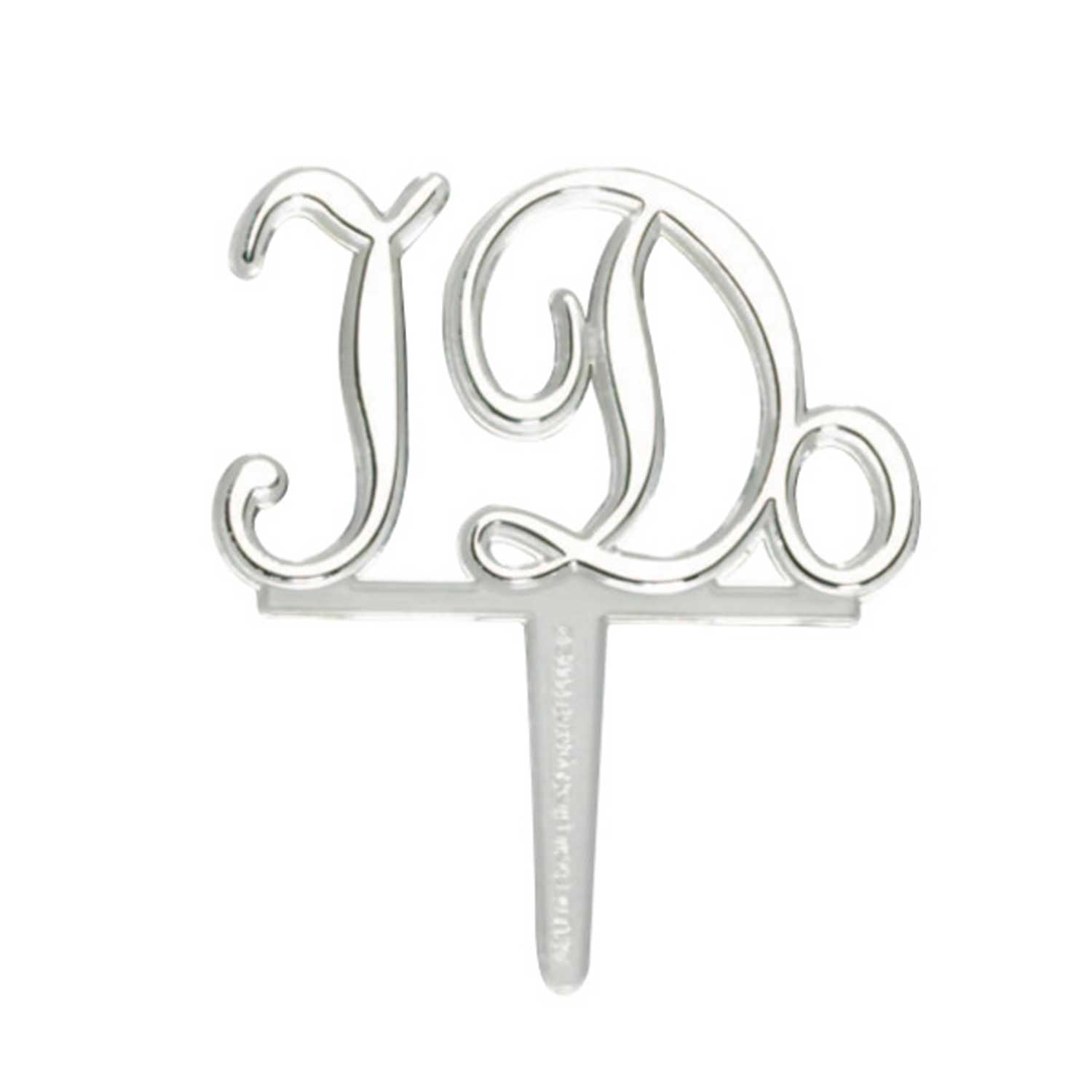 "I Do" Silver Cake Picks