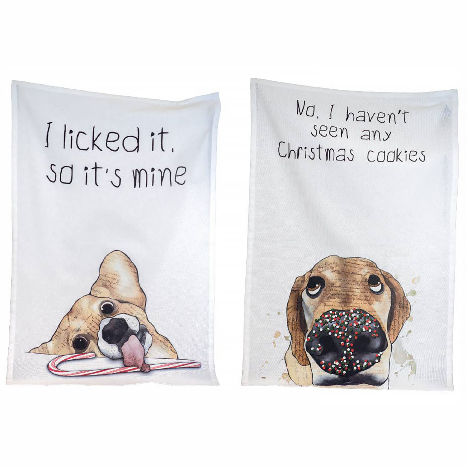 Naughty Christmas Dogs Kitchen Towel Set