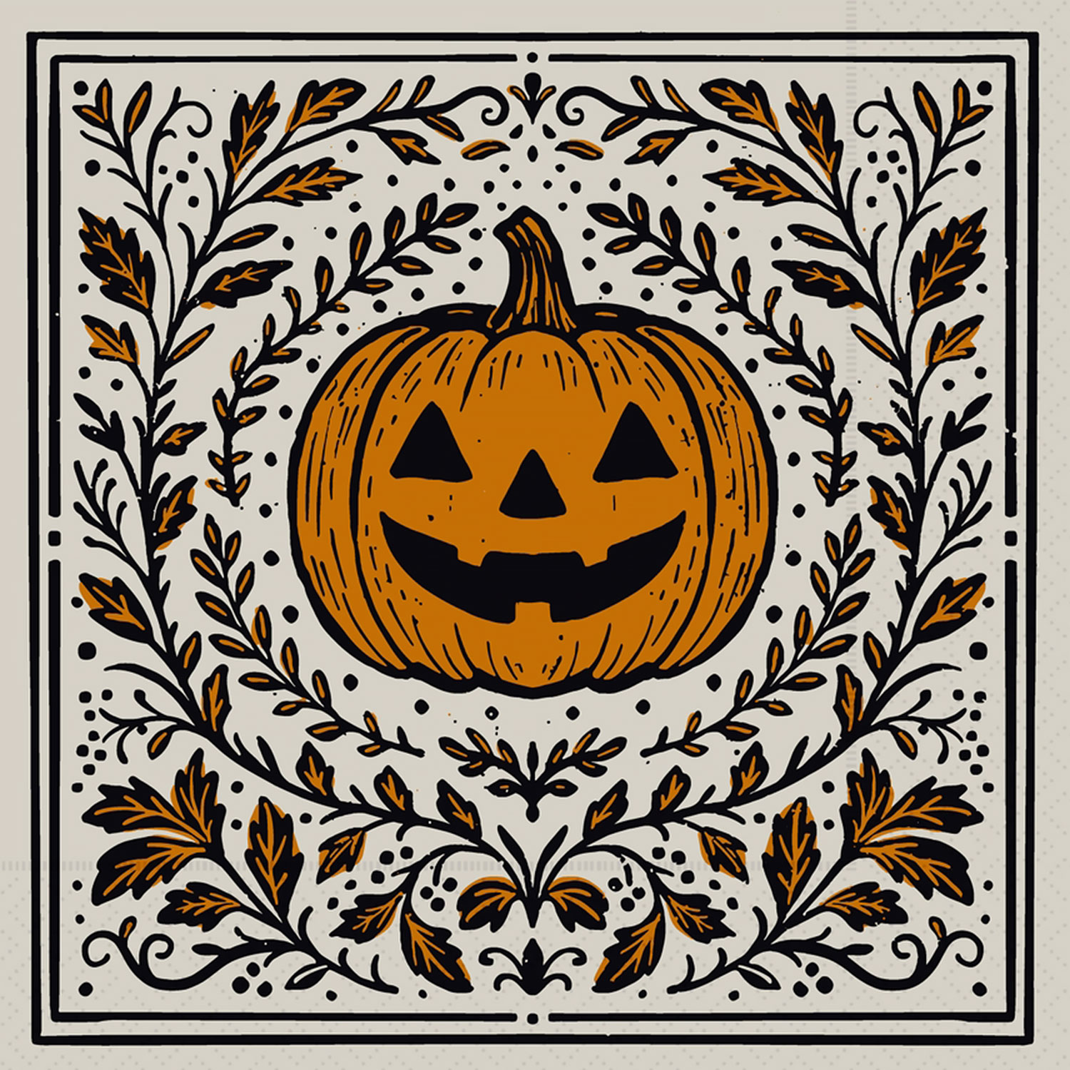 Pumpkin Poe Cocktail Napkins