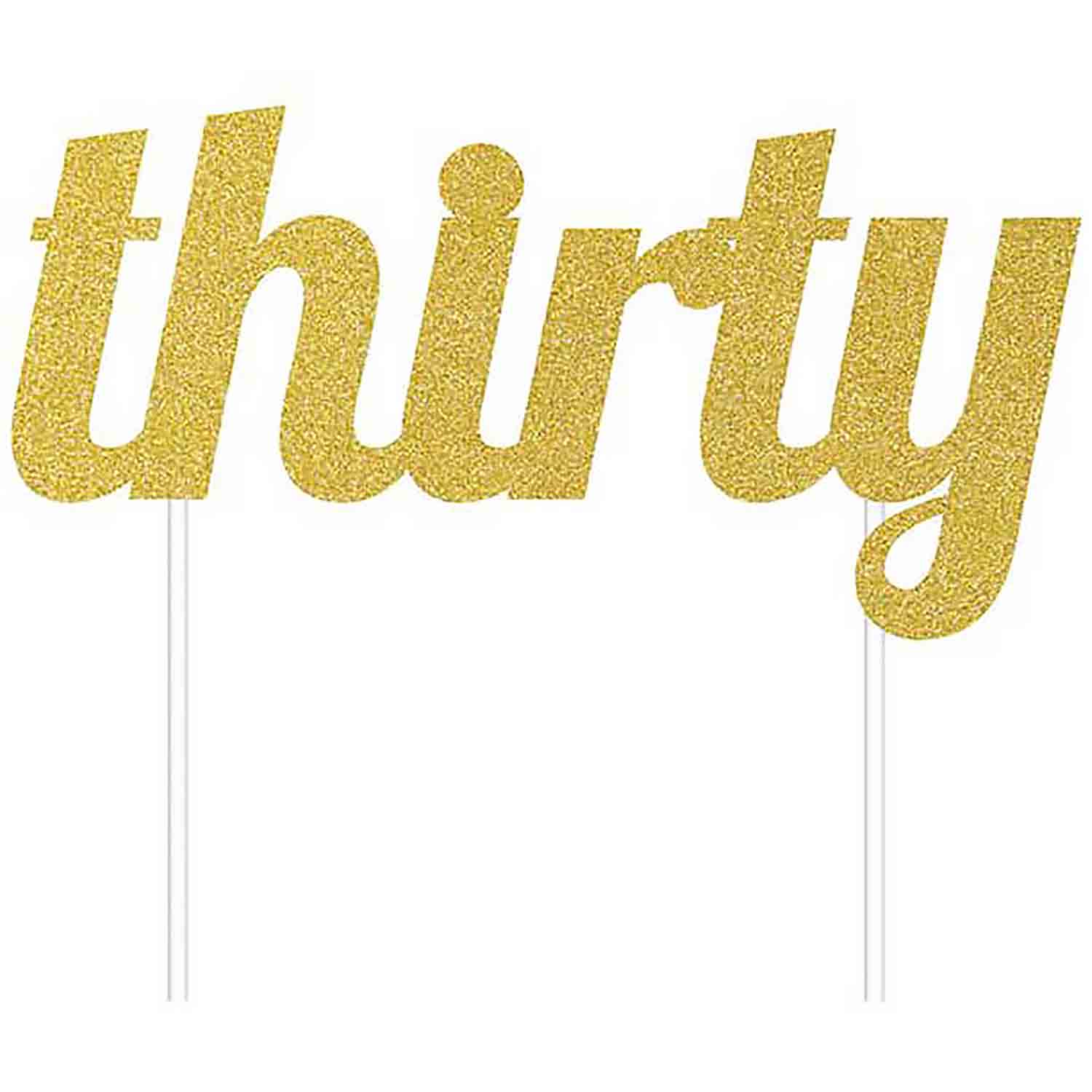 Gold "Thirty" Cake Topper
