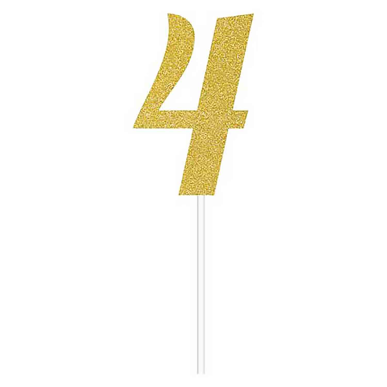 Number 4 Gold Cake Topper