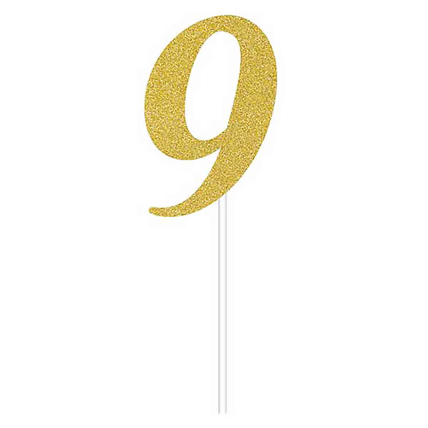 Number 9 Gold Cake Topper