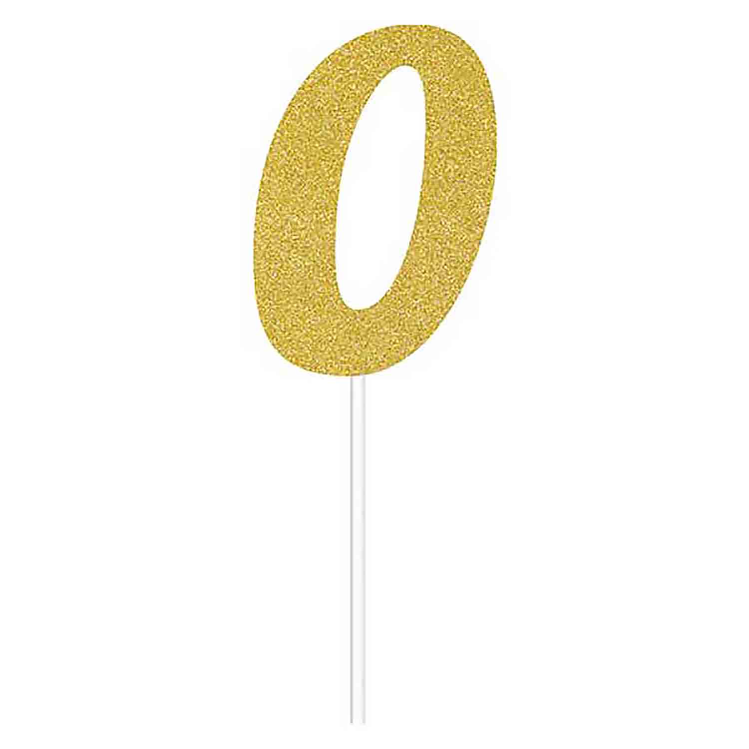 Number 0 Gold Cake Topper