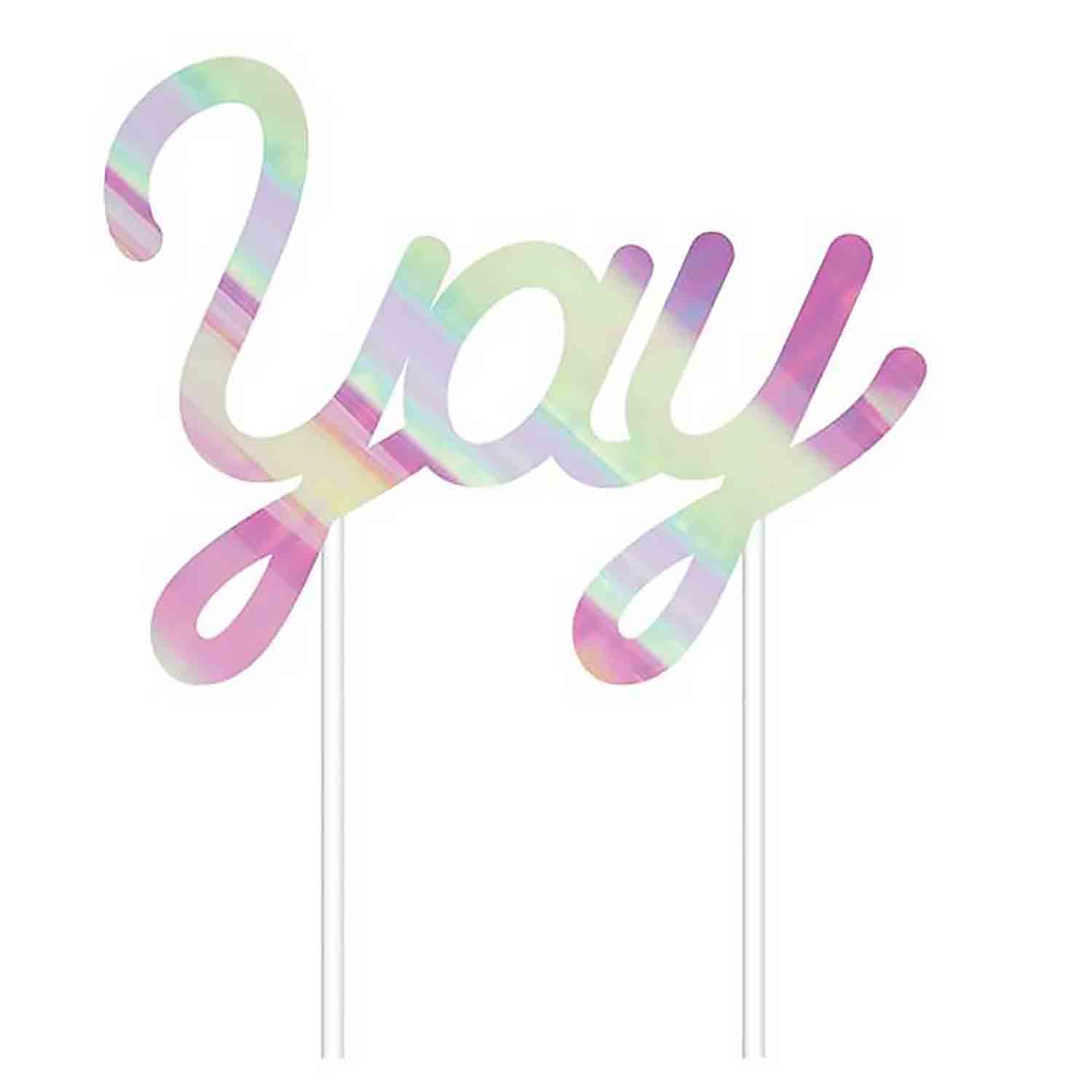 Iridescent Yay Cake Topper
