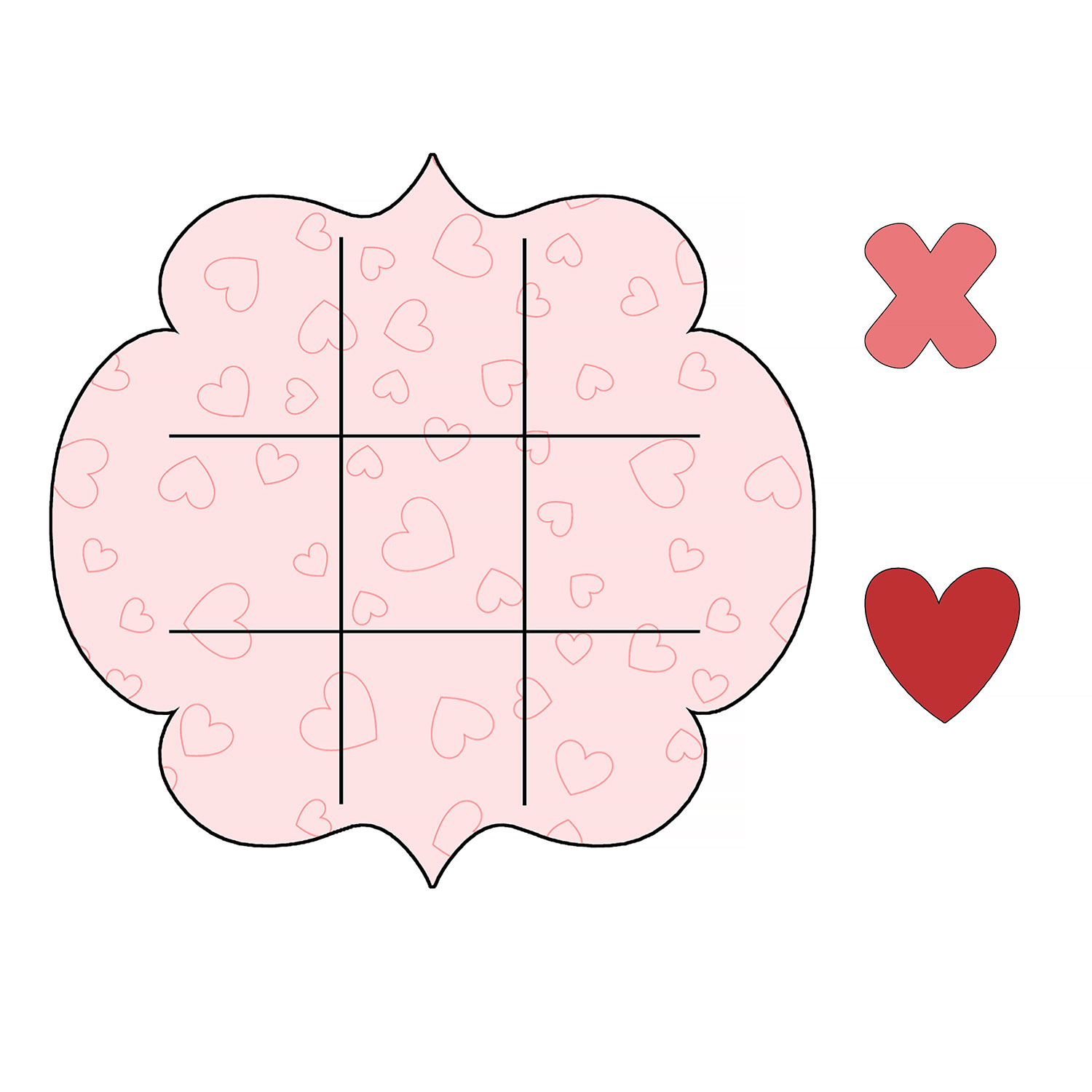 Valentine Tic Tac Toe Cookie Cutter Set