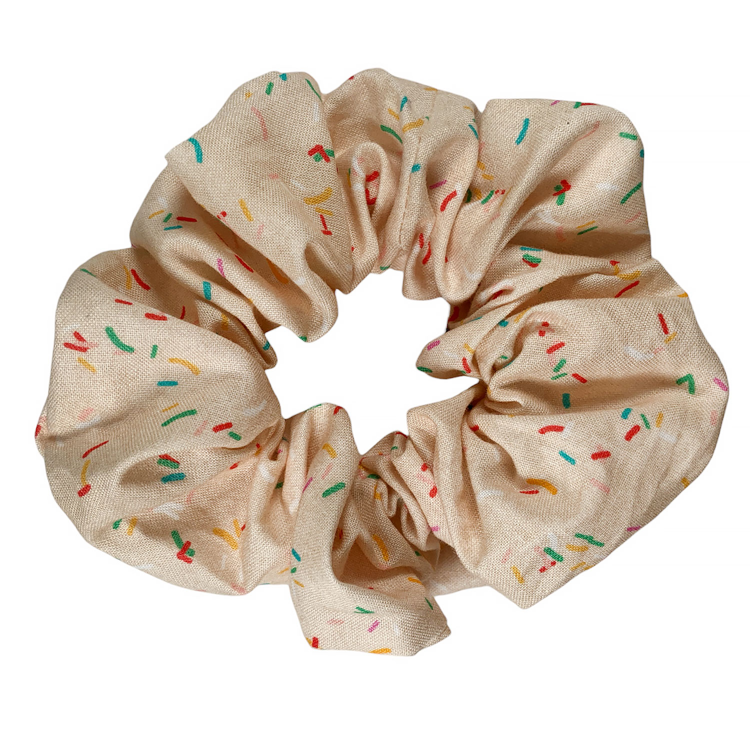 Cream Sprinkles Hair Scrunchie