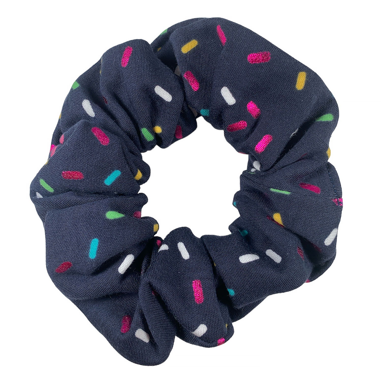 Navy Sprinkles Hair Scrunchie