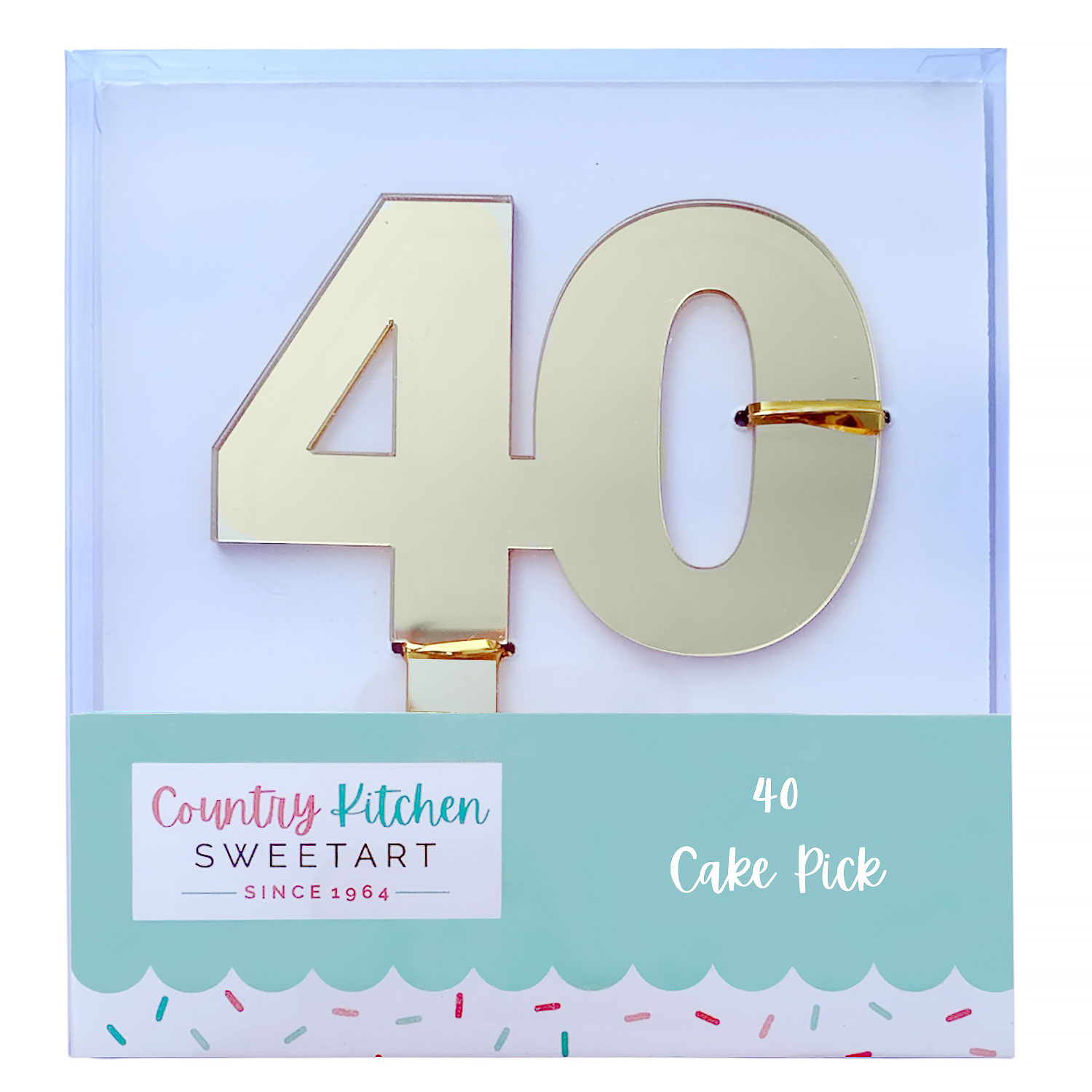 Gold Number 40 Cake Topper