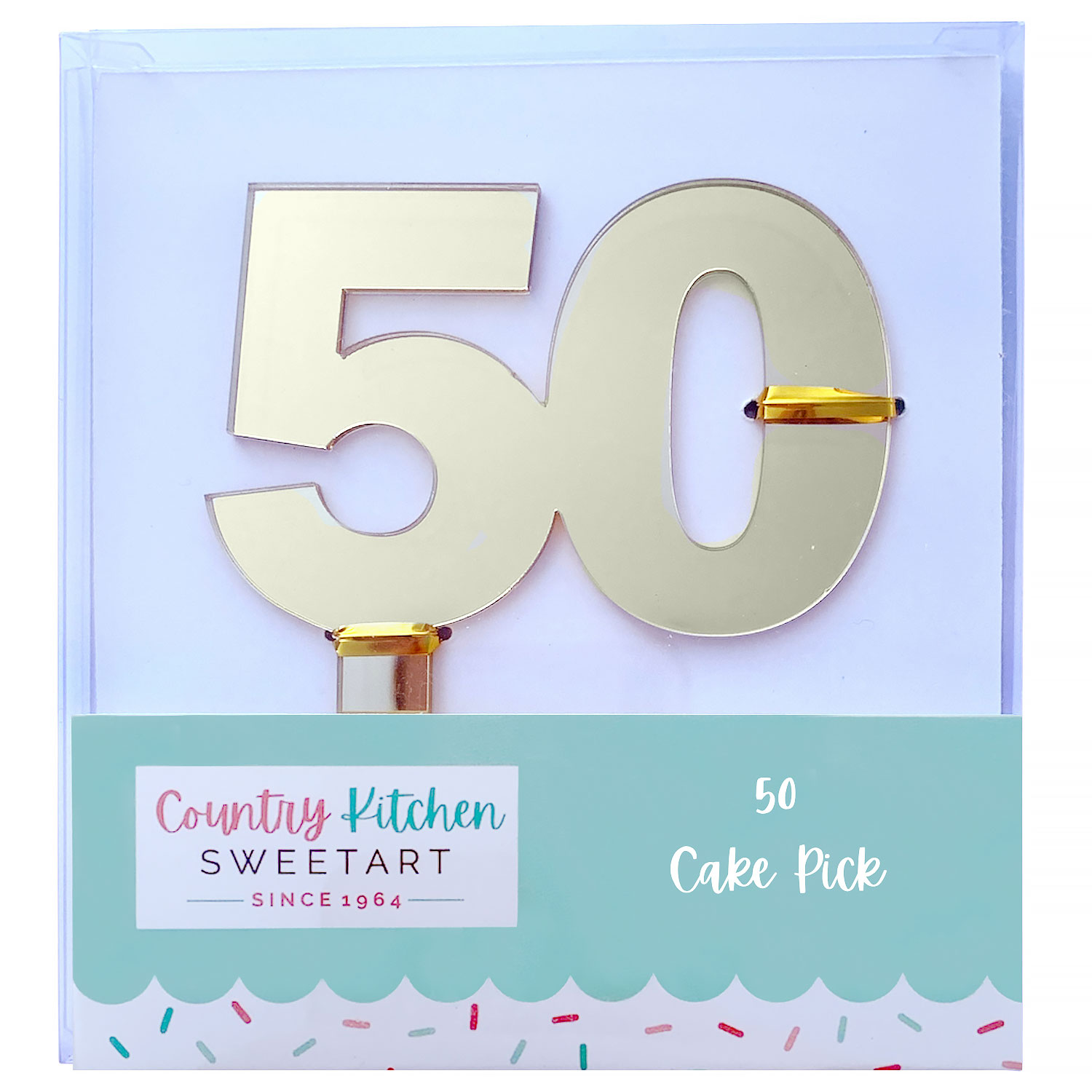 Gold Number 50 Cake Topper