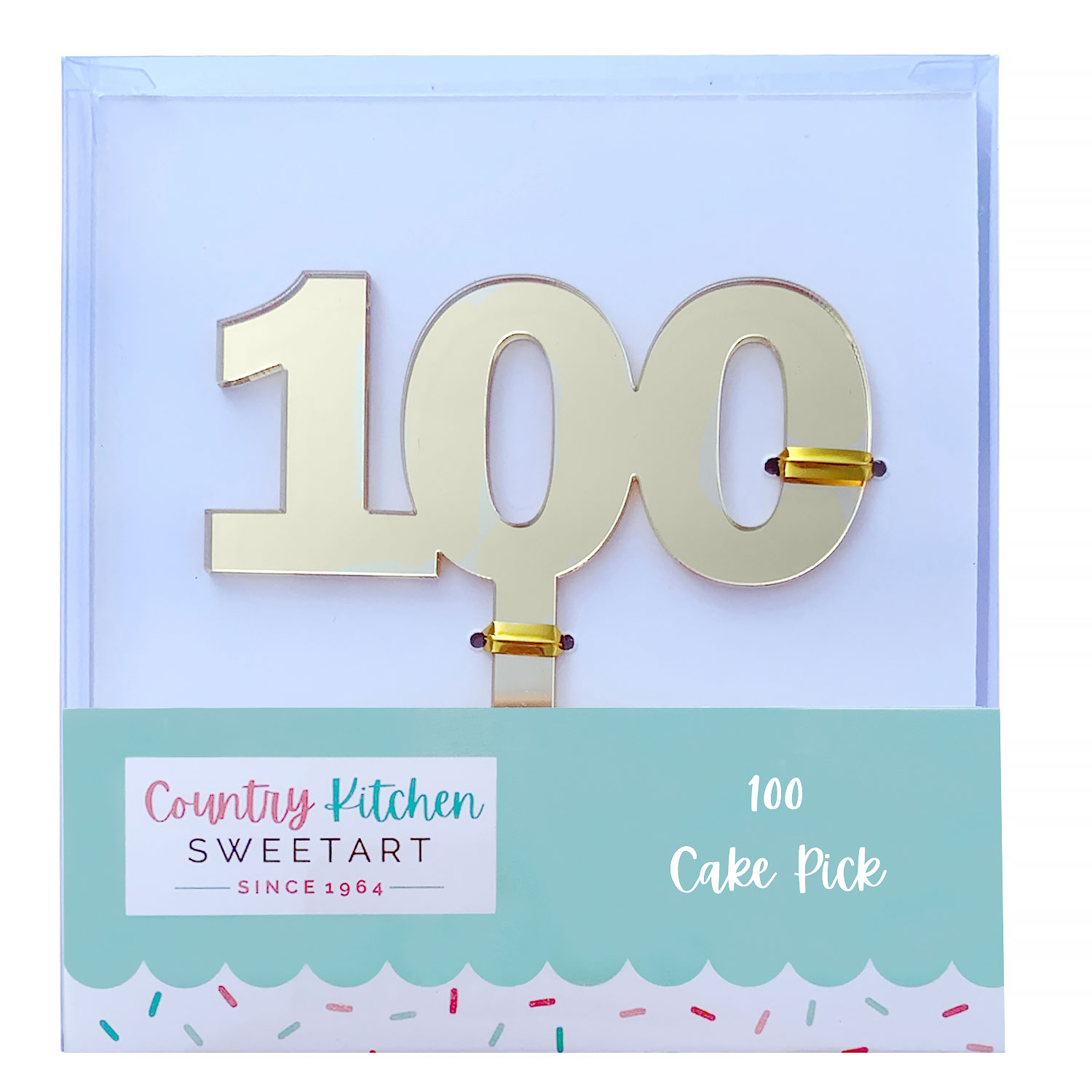 Gold Number 100 Cake Topper