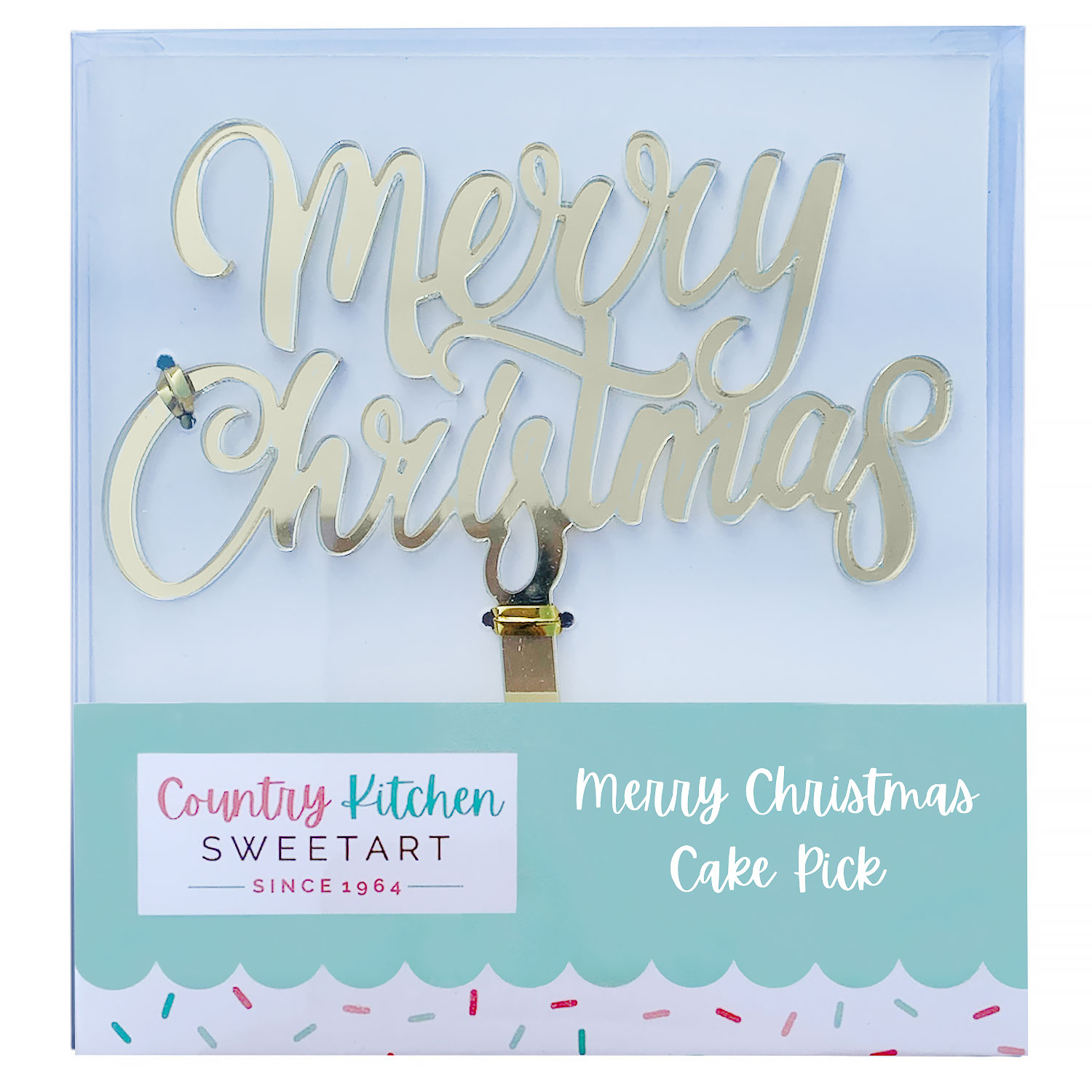 Gold Merry Christmas Cake Topper