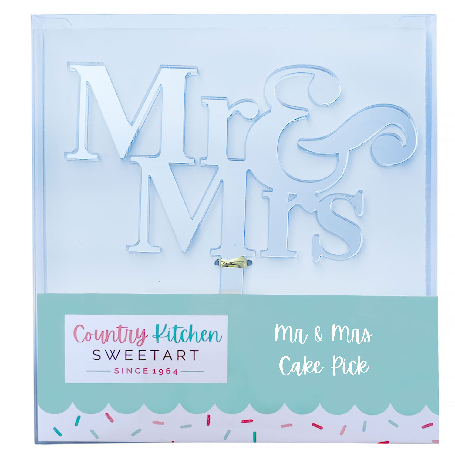Silver Mr and Mrs Cake Topper