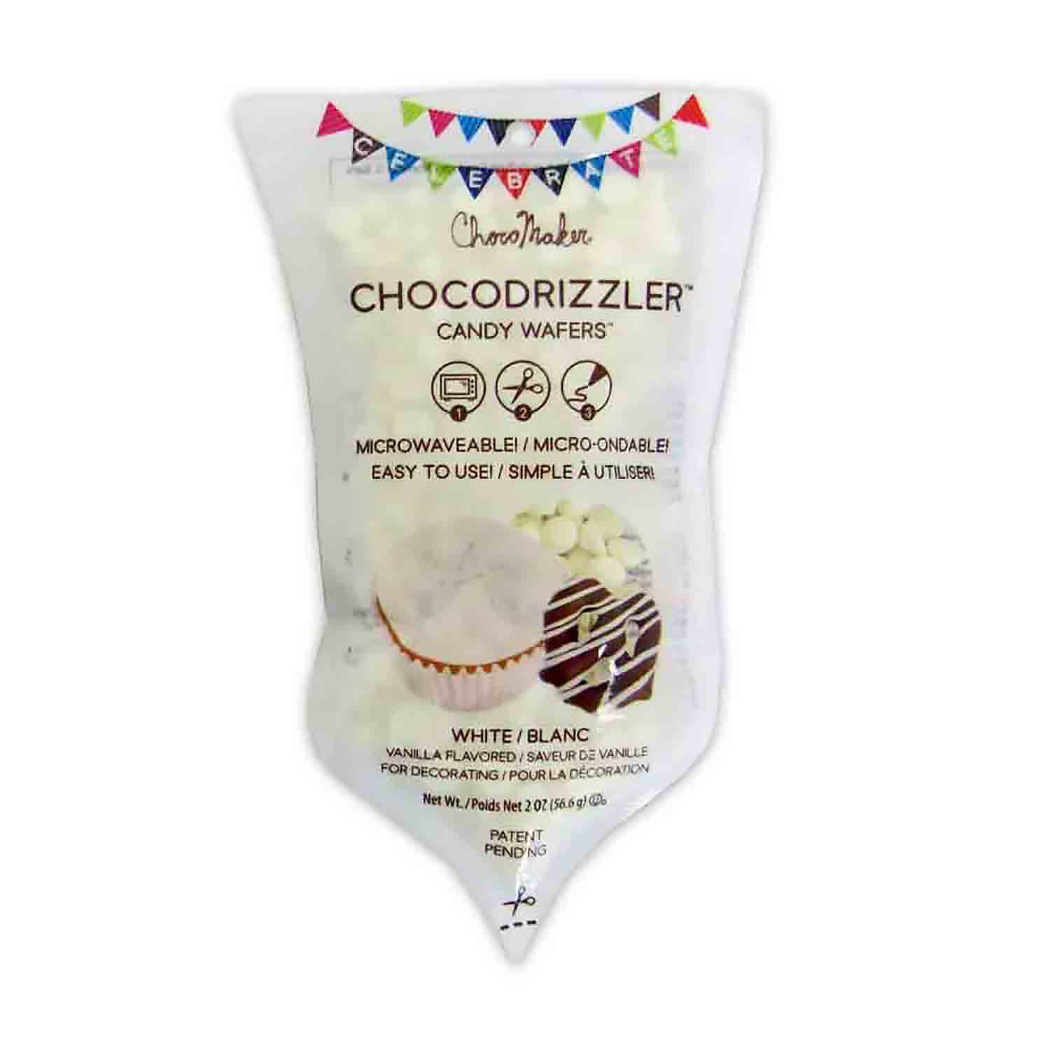 White CHOCODRIZZLER Candy Wafer Pouch