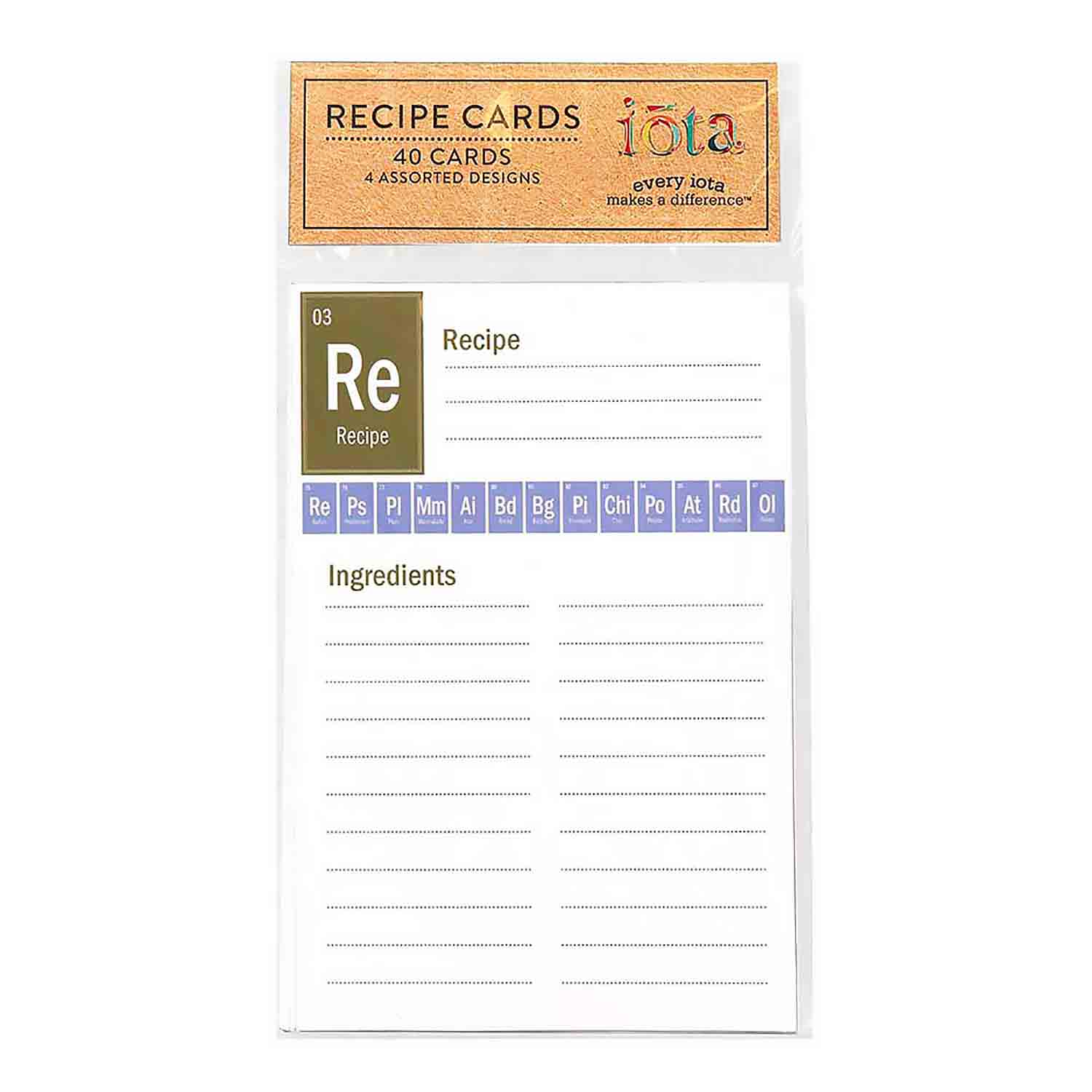 folding recipe cards