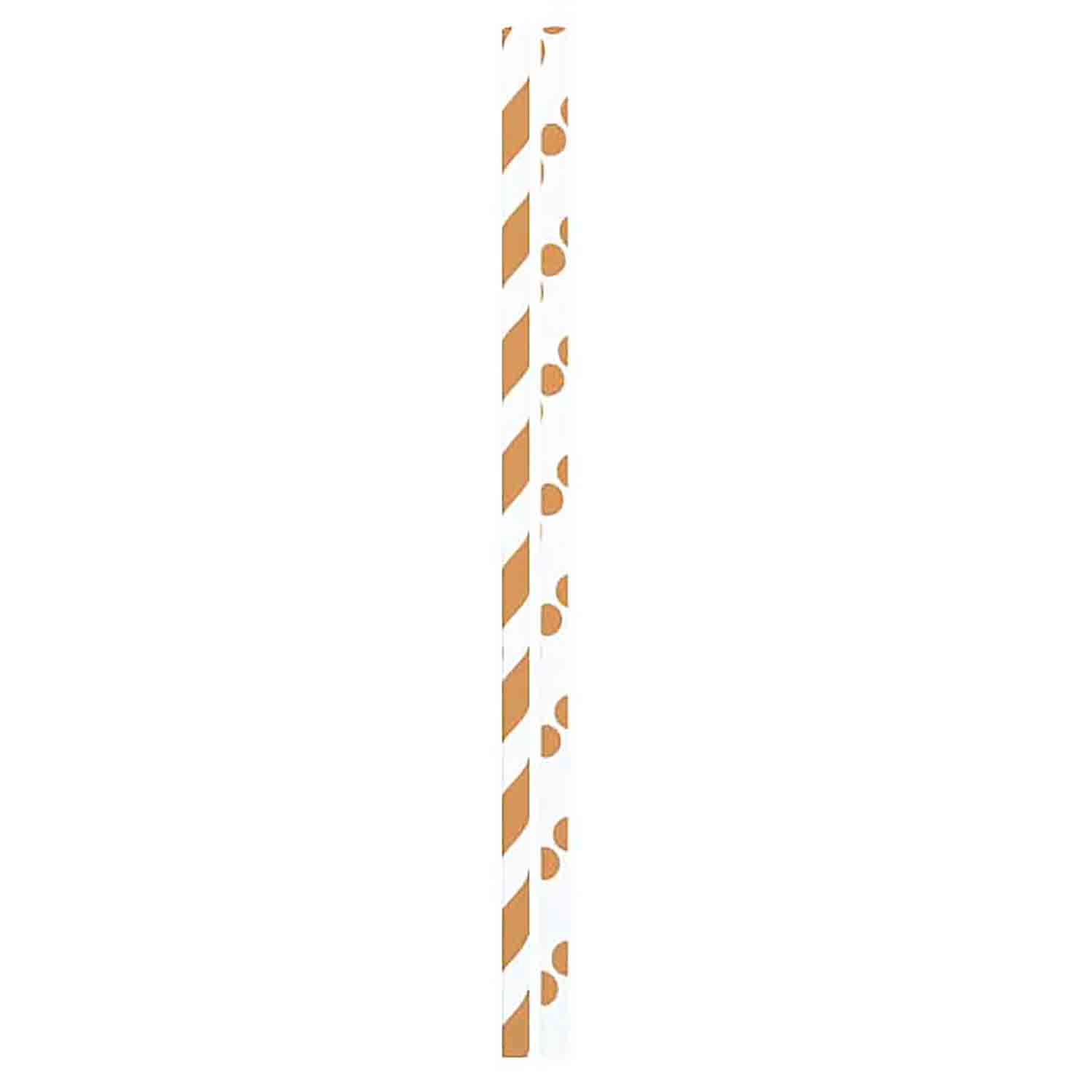 Orange Dots & Stripes Paper Straws