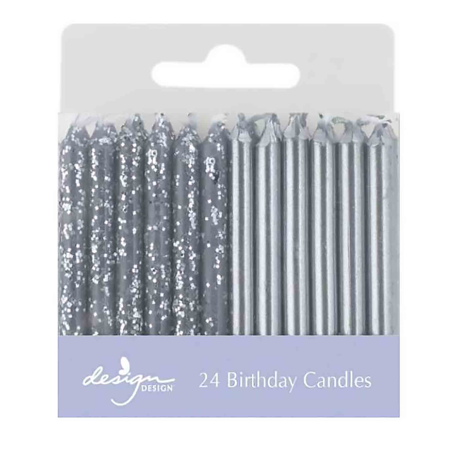 Metallic Silver Shimmer Candles