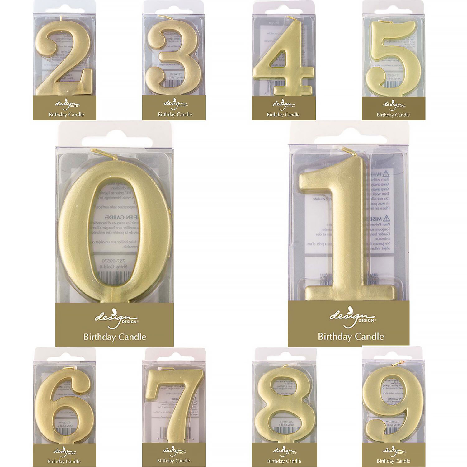 Gold Number Birthday Candles