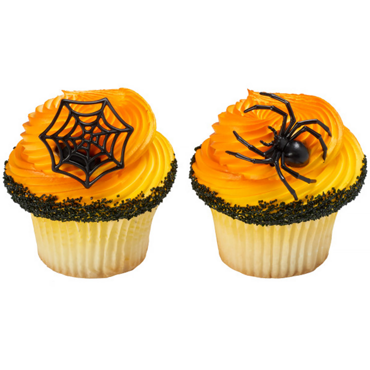 Spider and Web Cupcake Topper Rings