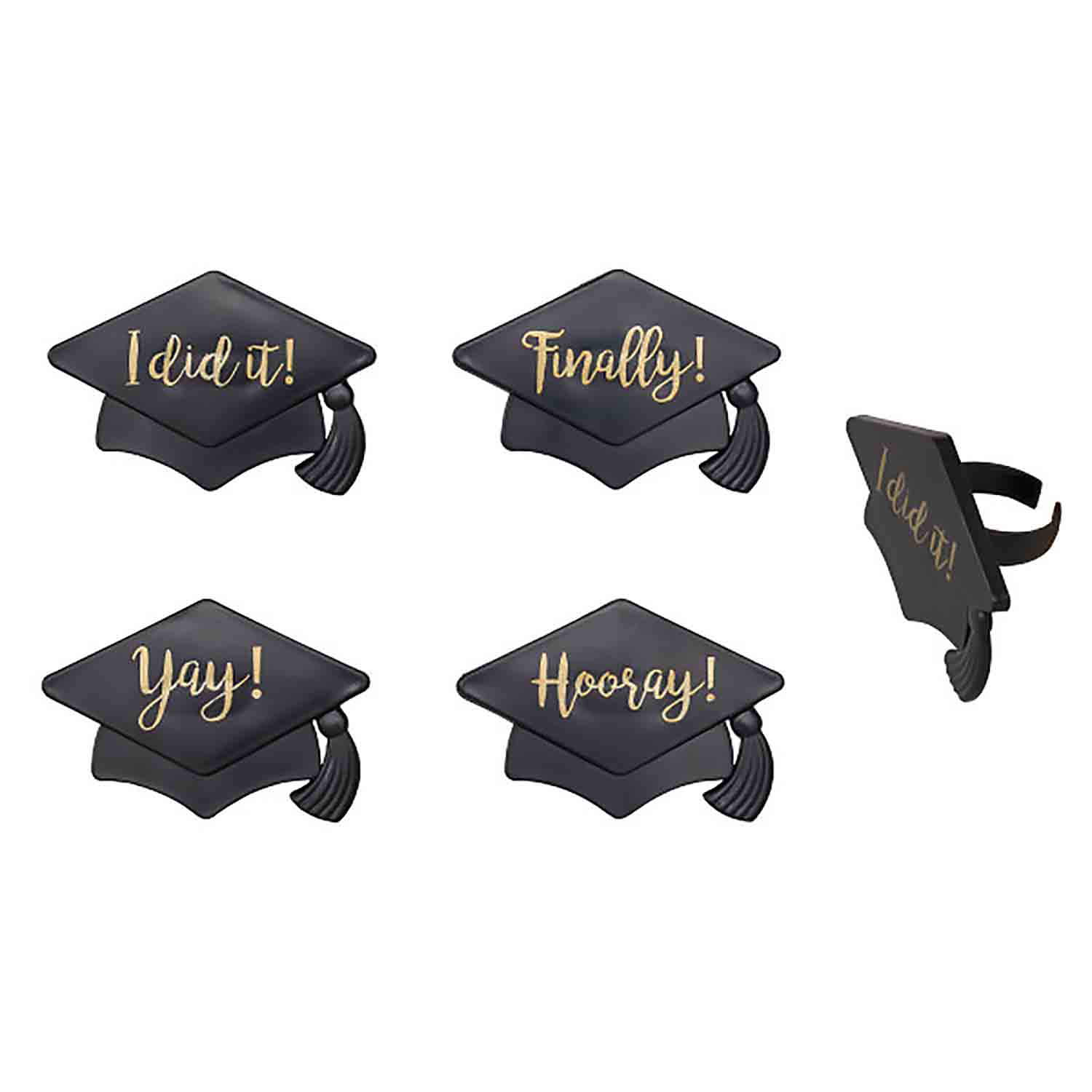 Grad Hat Sayings Cupcake Toppers