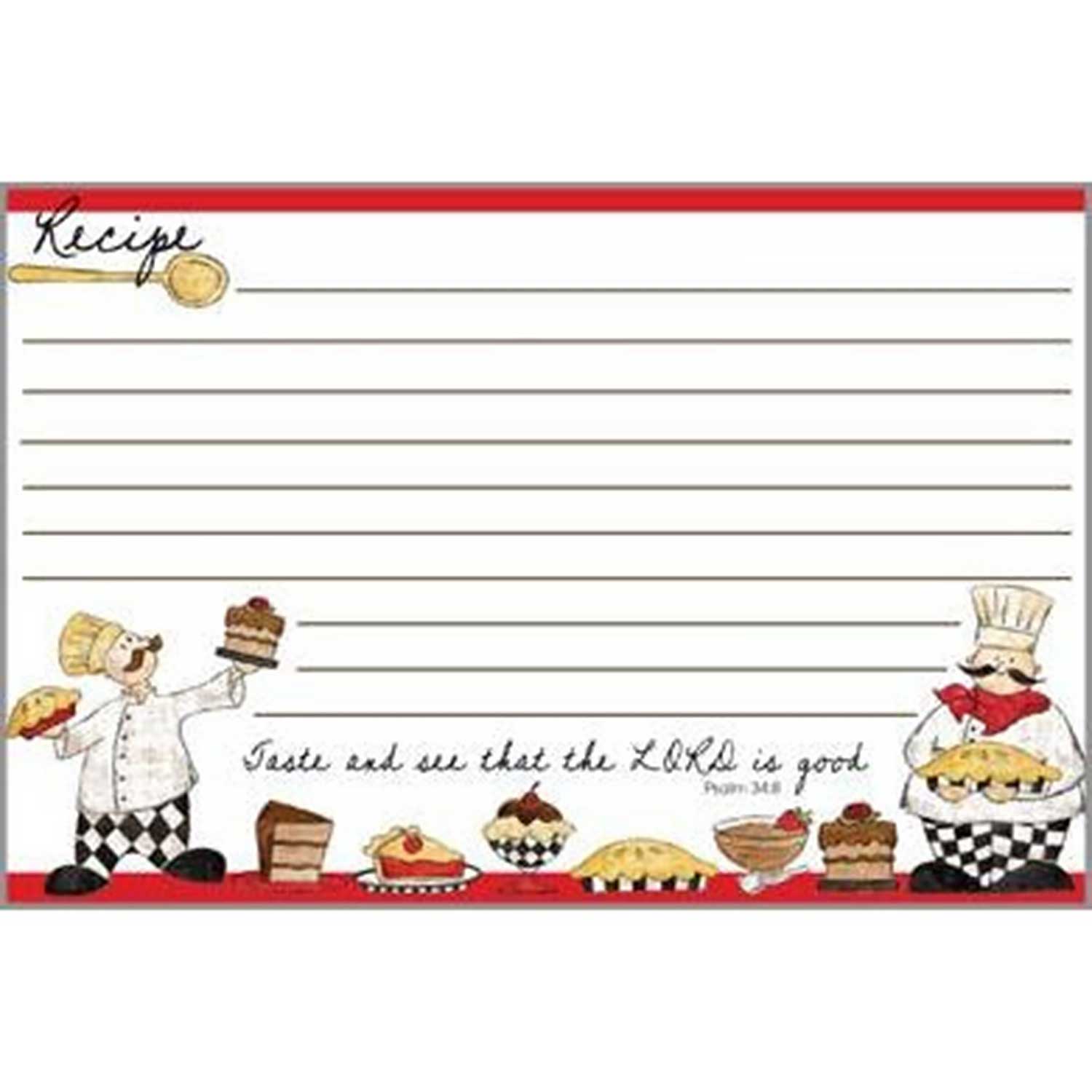 Baking Chef Recipe Cards