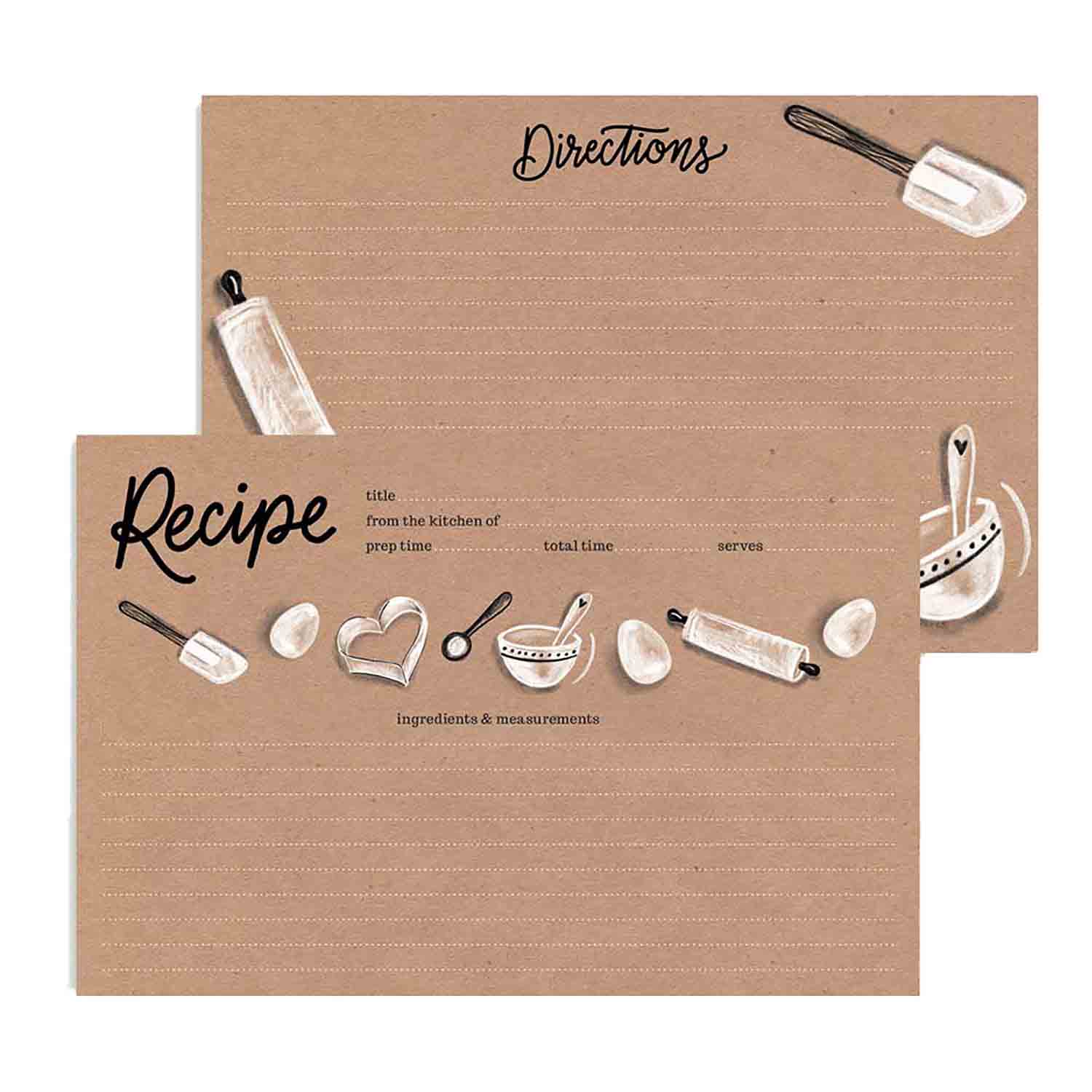 Kraft Paper Baking Recipe Cards FLVPGRC2 Country Kitchen SweetArt