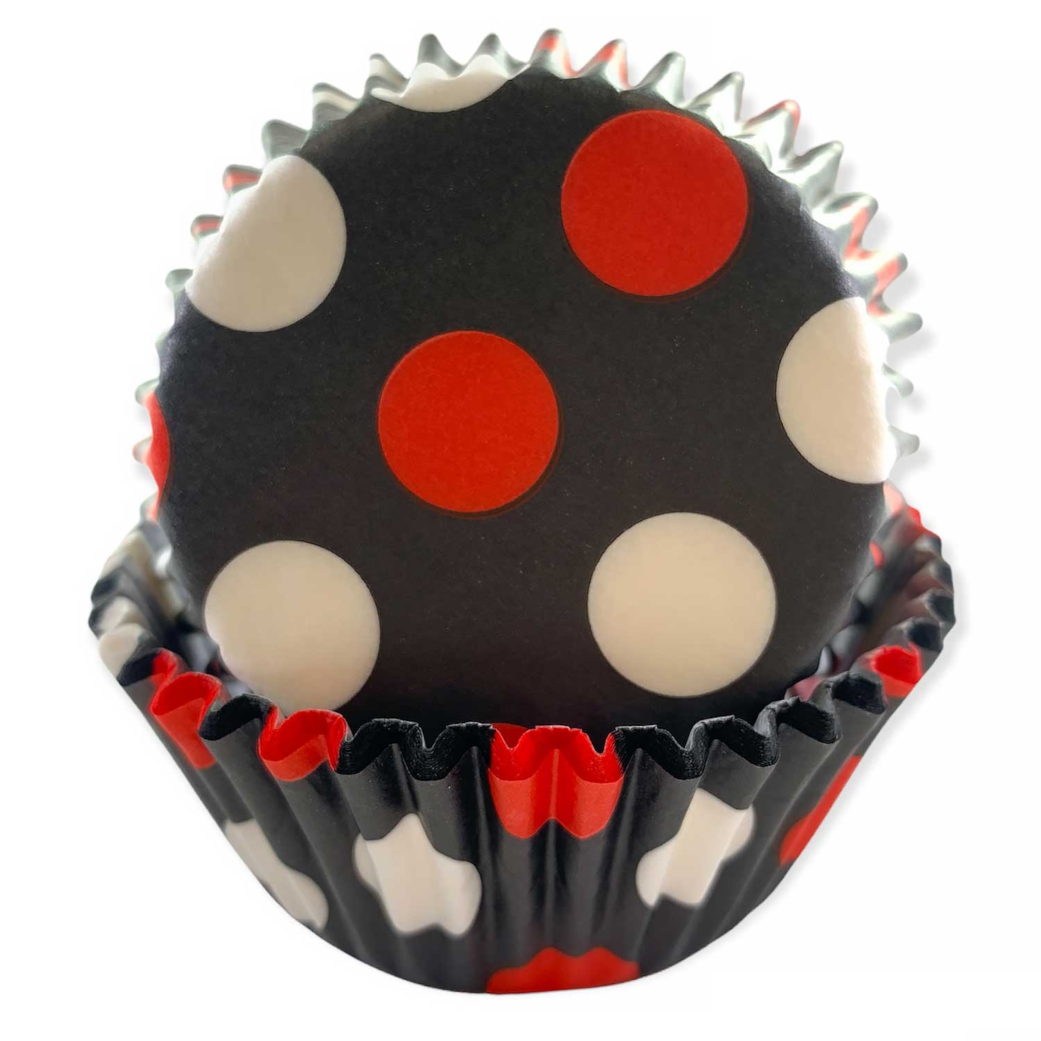 Black w/Red & White Dots Standard Cupcake Liners