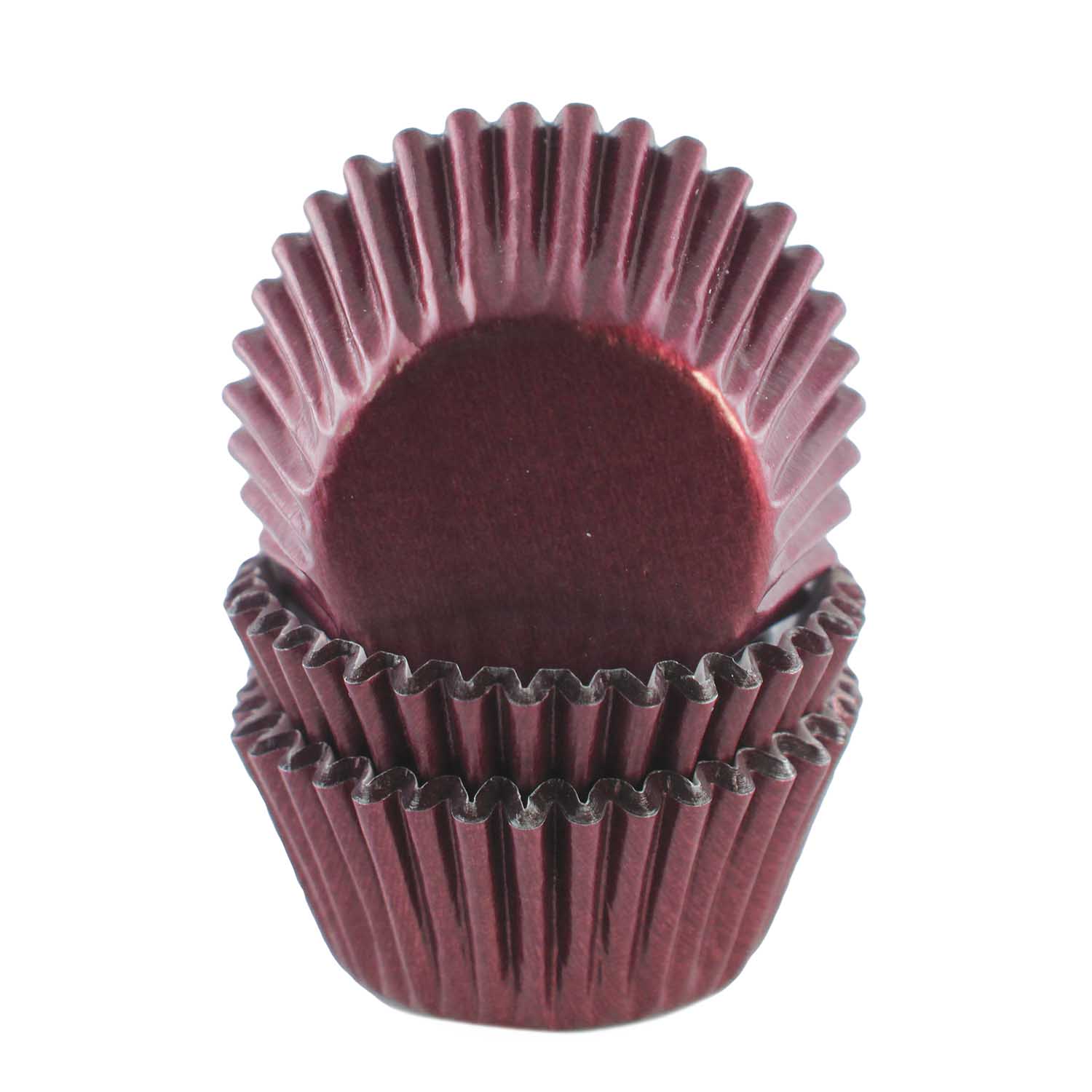 Burgundy Foil Baking Cups - 50ish Cupcake Liners – Frans Cake and