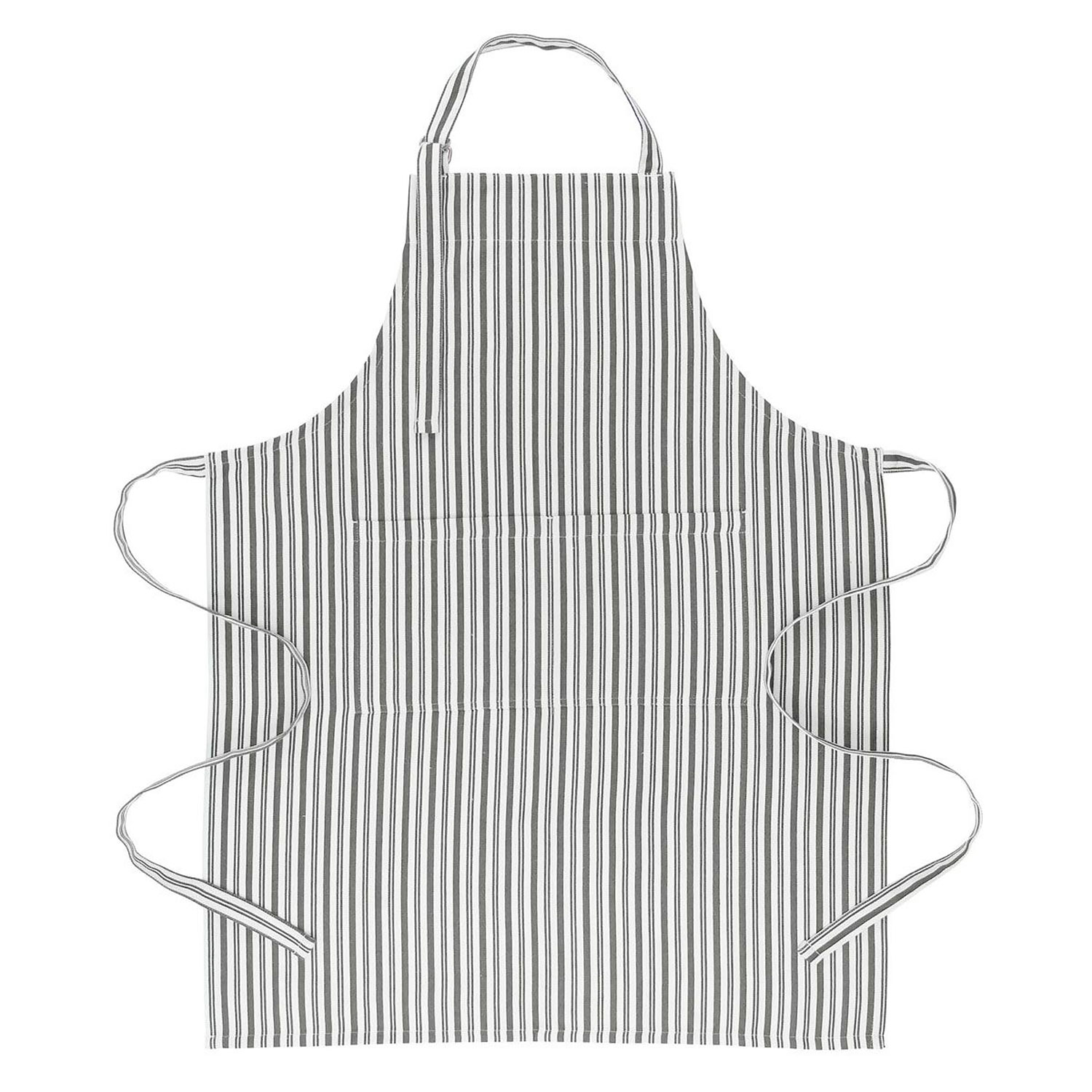 Gray Stripe Cotton Chef's Apron
