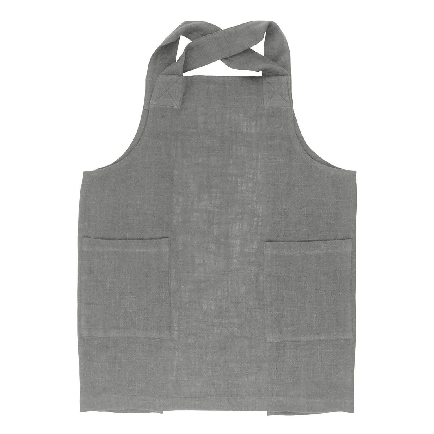 Gray Cotton Smock Apron