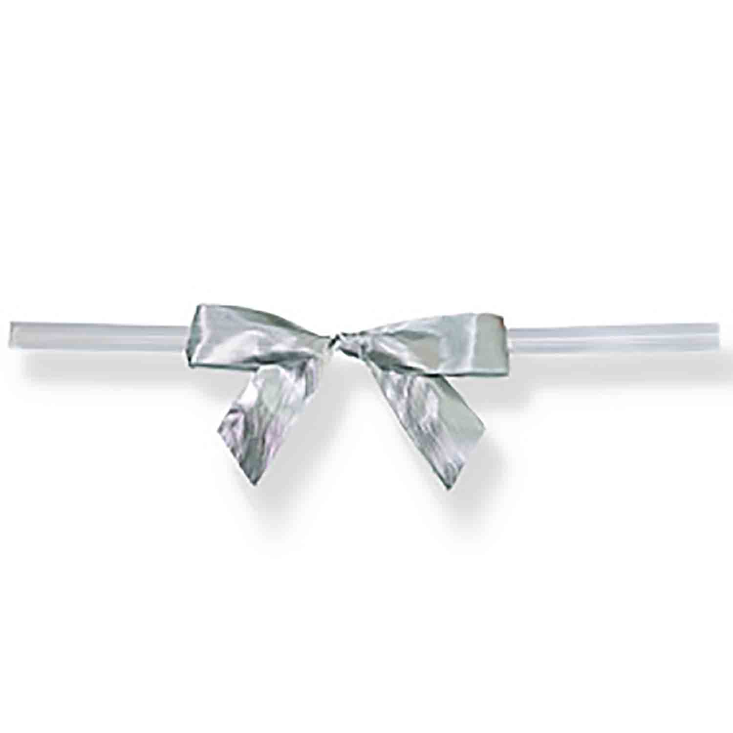 Silver Twist Tie Bows