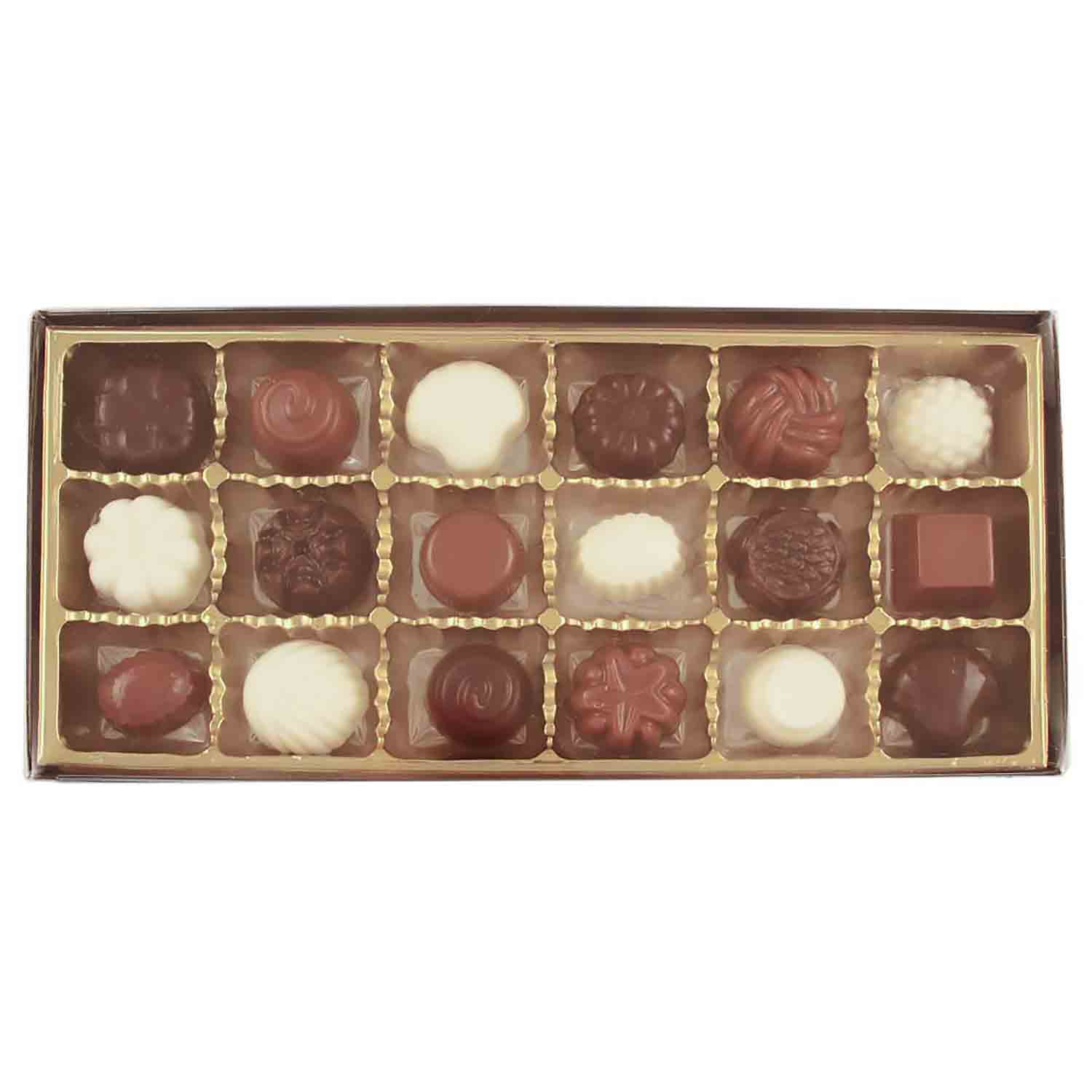 18 Cavity Gold Insert Candy Box with Clear Lid