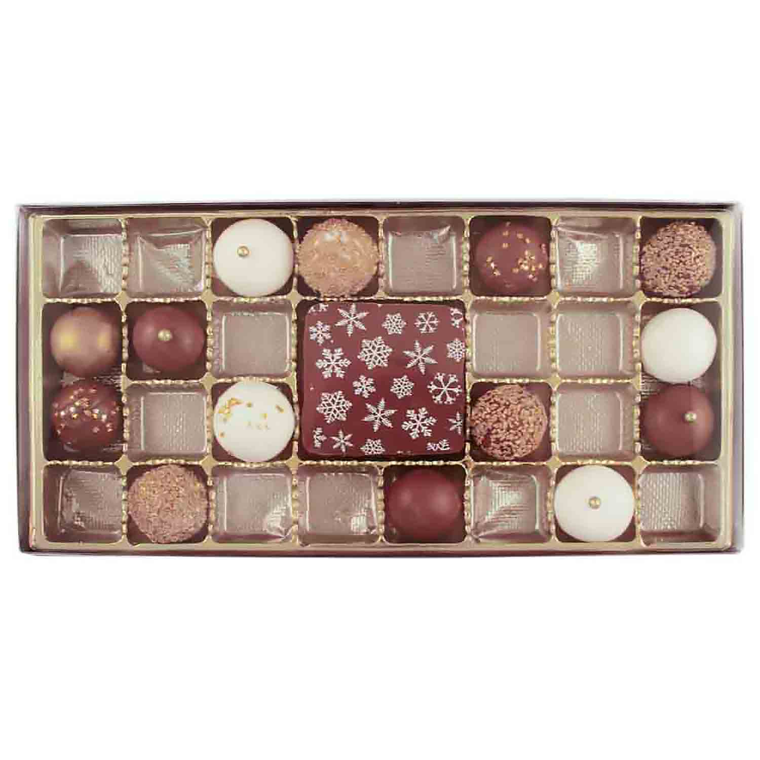 27 Cavity Gold Insert Candy Box with Clear Lid LCC52N7D1 Country