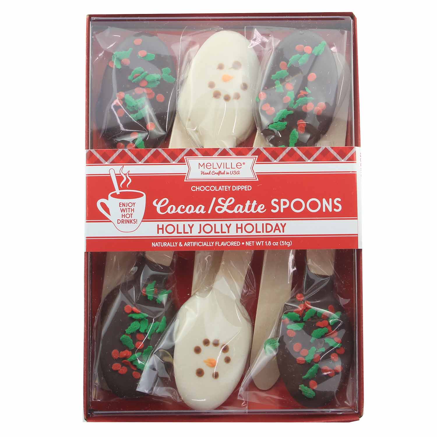 Holiday Chocolate Dipped Spoons