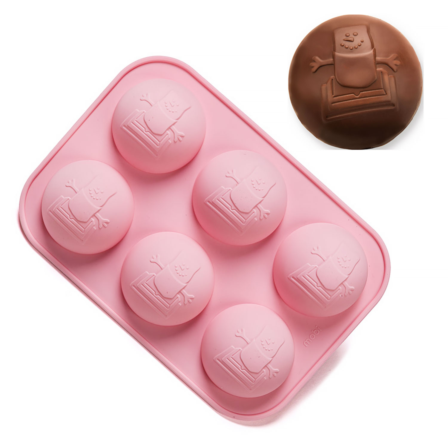 Shop Hot Cocoa Bomb Mold: S'mores Snowman Silicone Molds at BPS