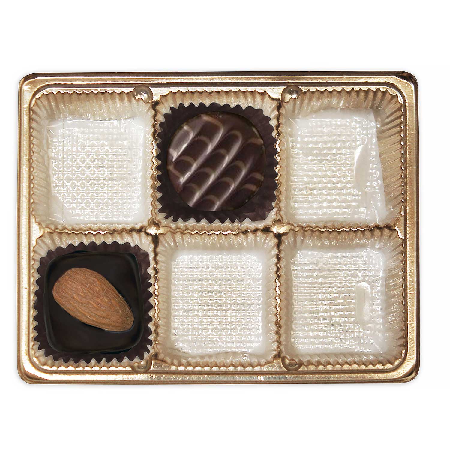 1/4# Gold Rectangular 6 Cavity Insert Tray