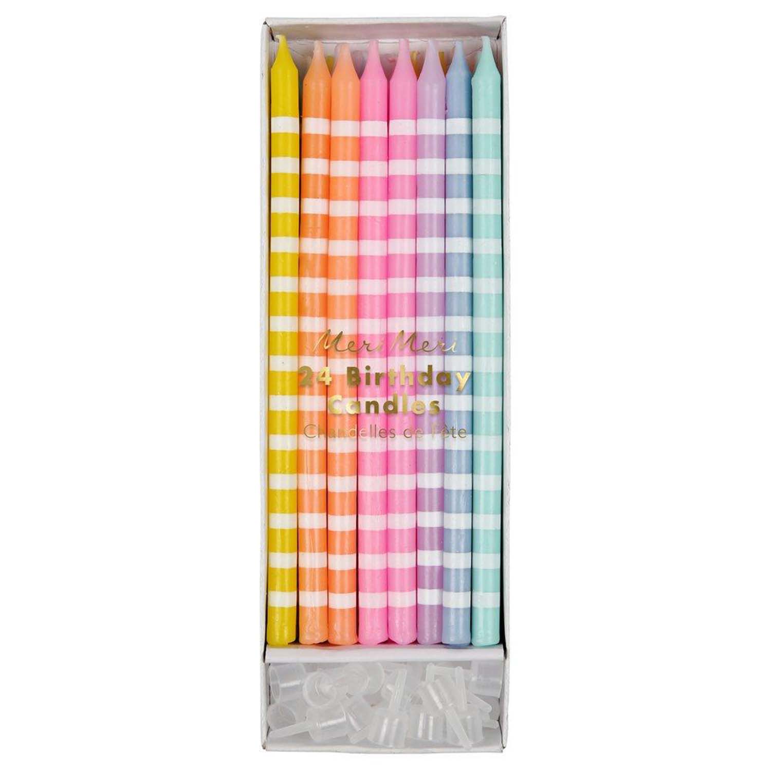 Pastel Stripe Tall Party Candles