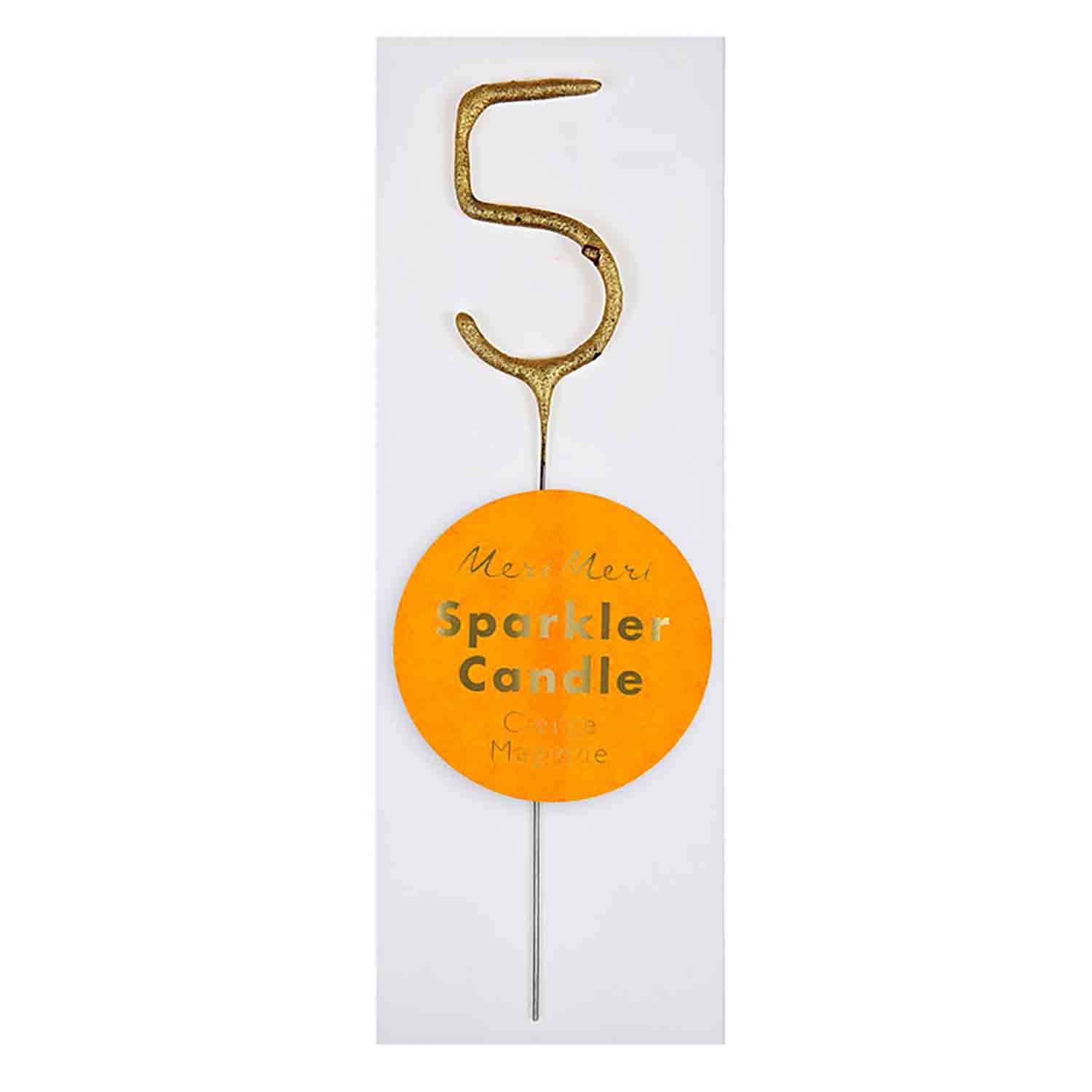 Gold Number 5 Mini Sparkler Candle