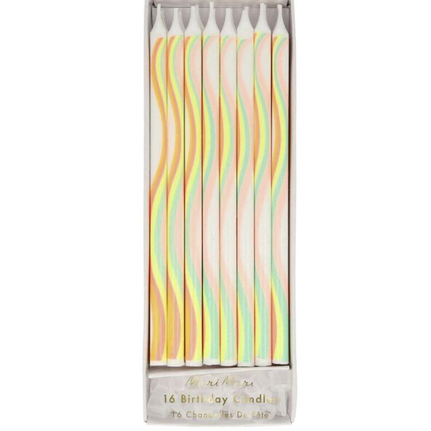 Rainbow Wave Tall Party Candles