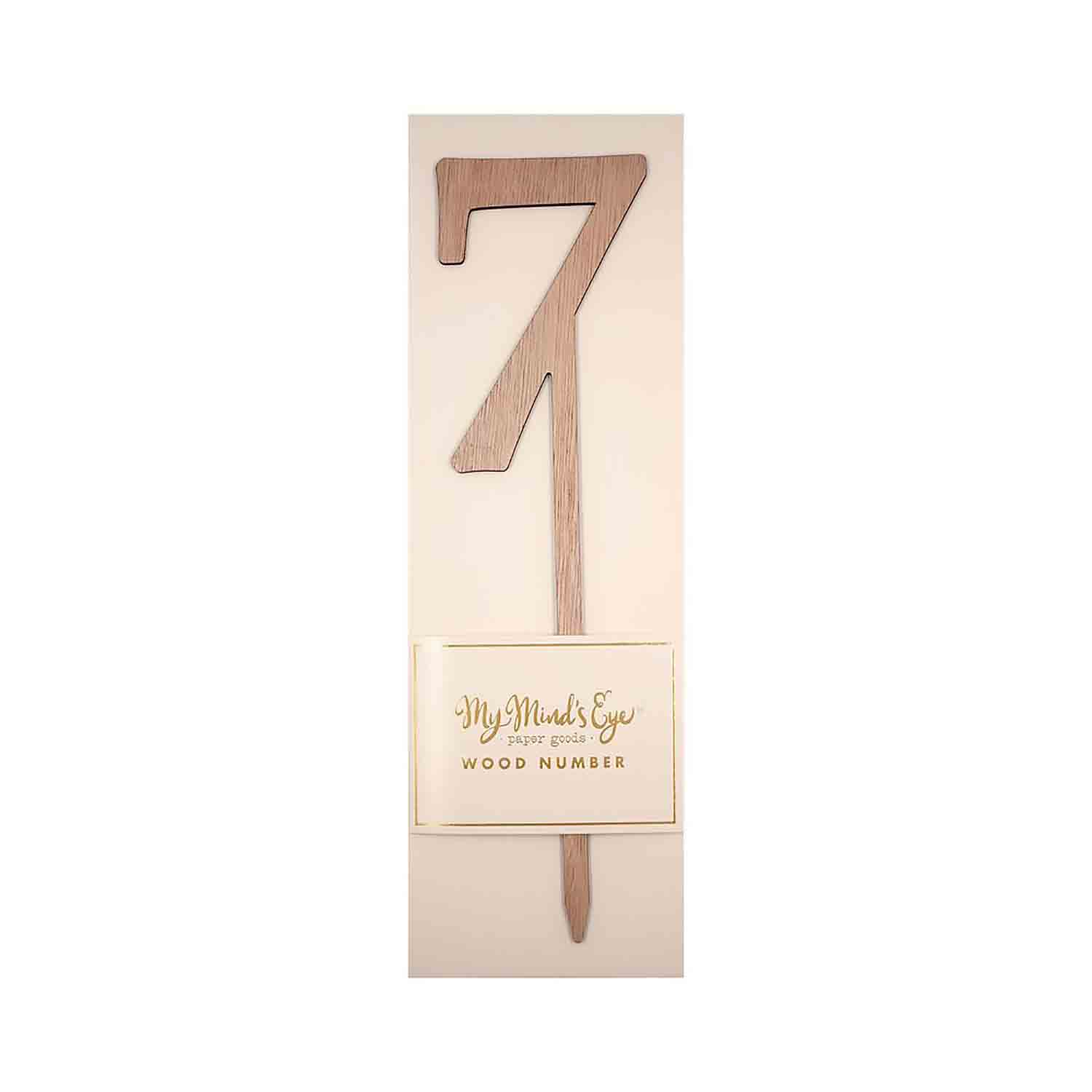 Number 7 Wood Cake Topper