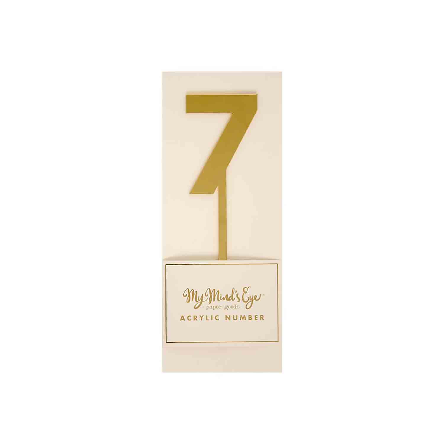 Number 7 Acrylic Gold Cake Topper