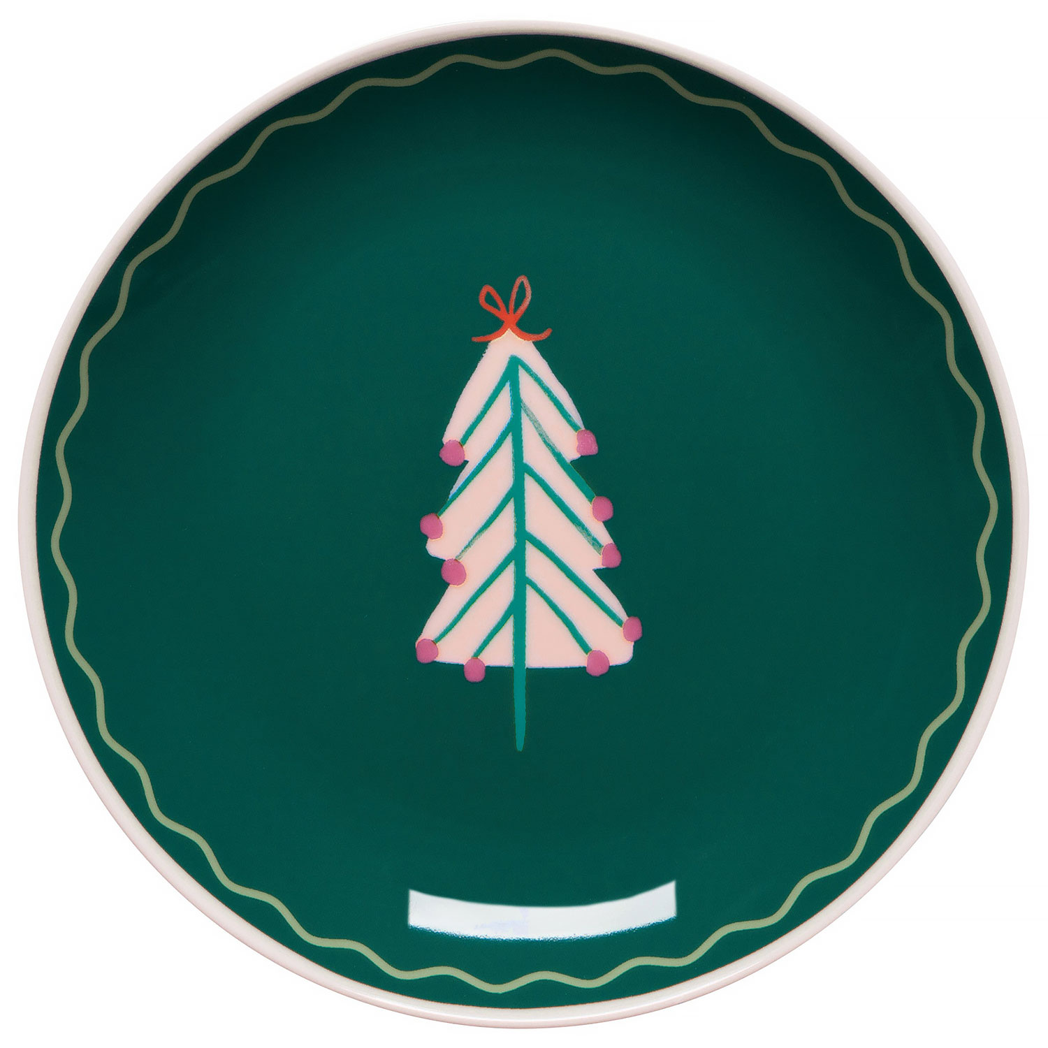 Glitzmas Dark Green Christmas Plate