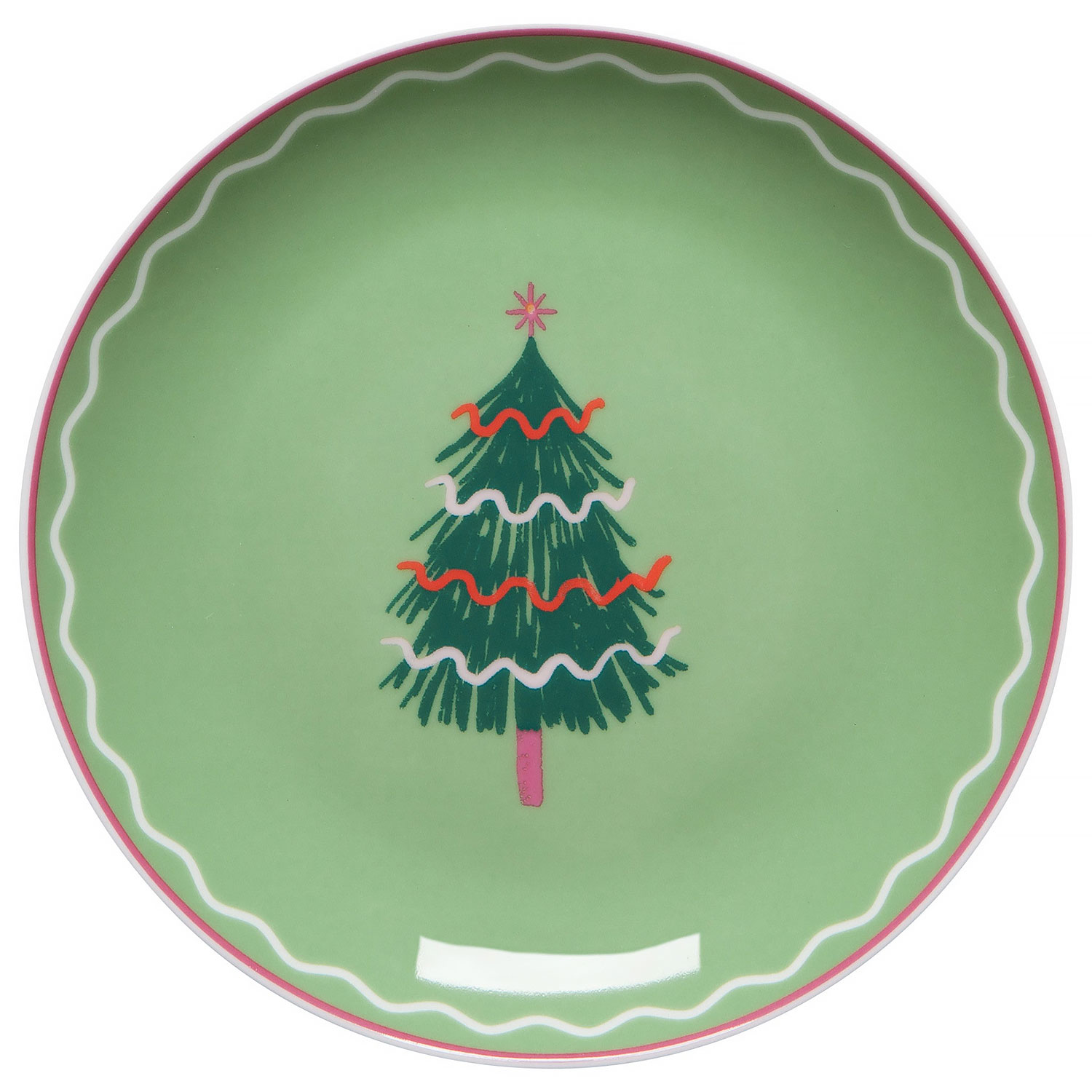 Glitzmas Green Christmas Plate
