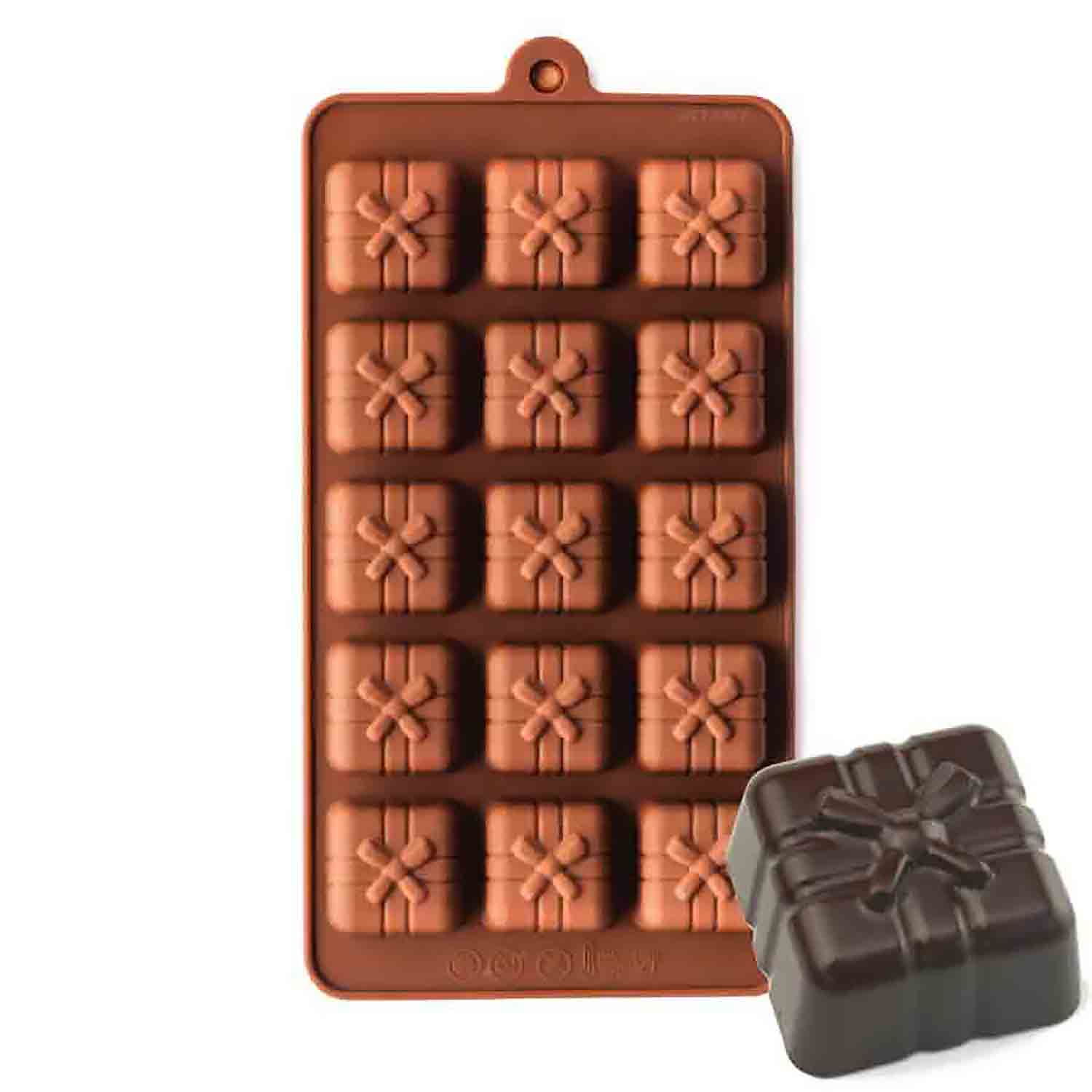 12-Cavity Square Caramel Candy Silicone Molds,Chocolate Truffles